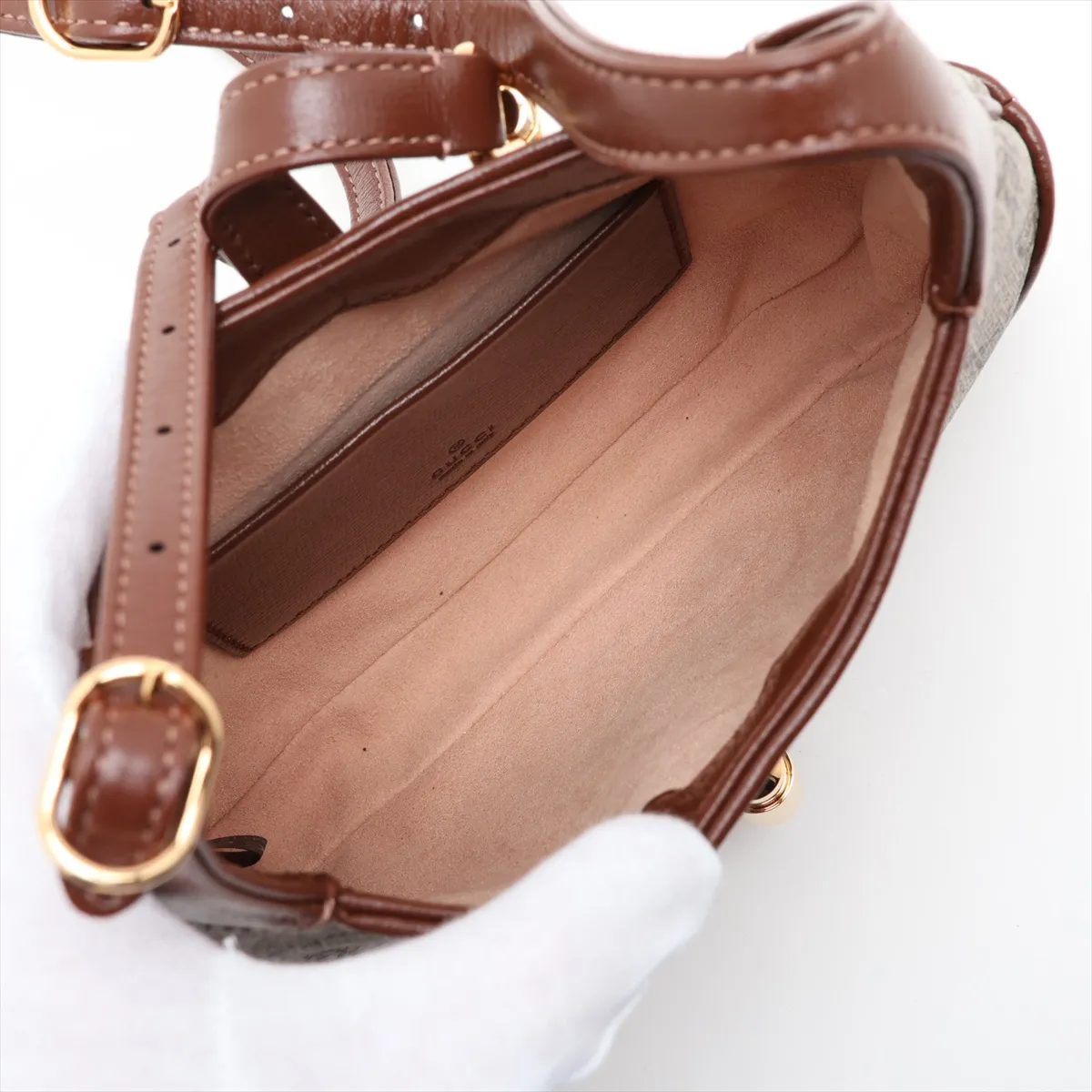 GG Supreme Jackie 1961 PVC x Leather Shoulder Bag, Brown, 637092 — view 6