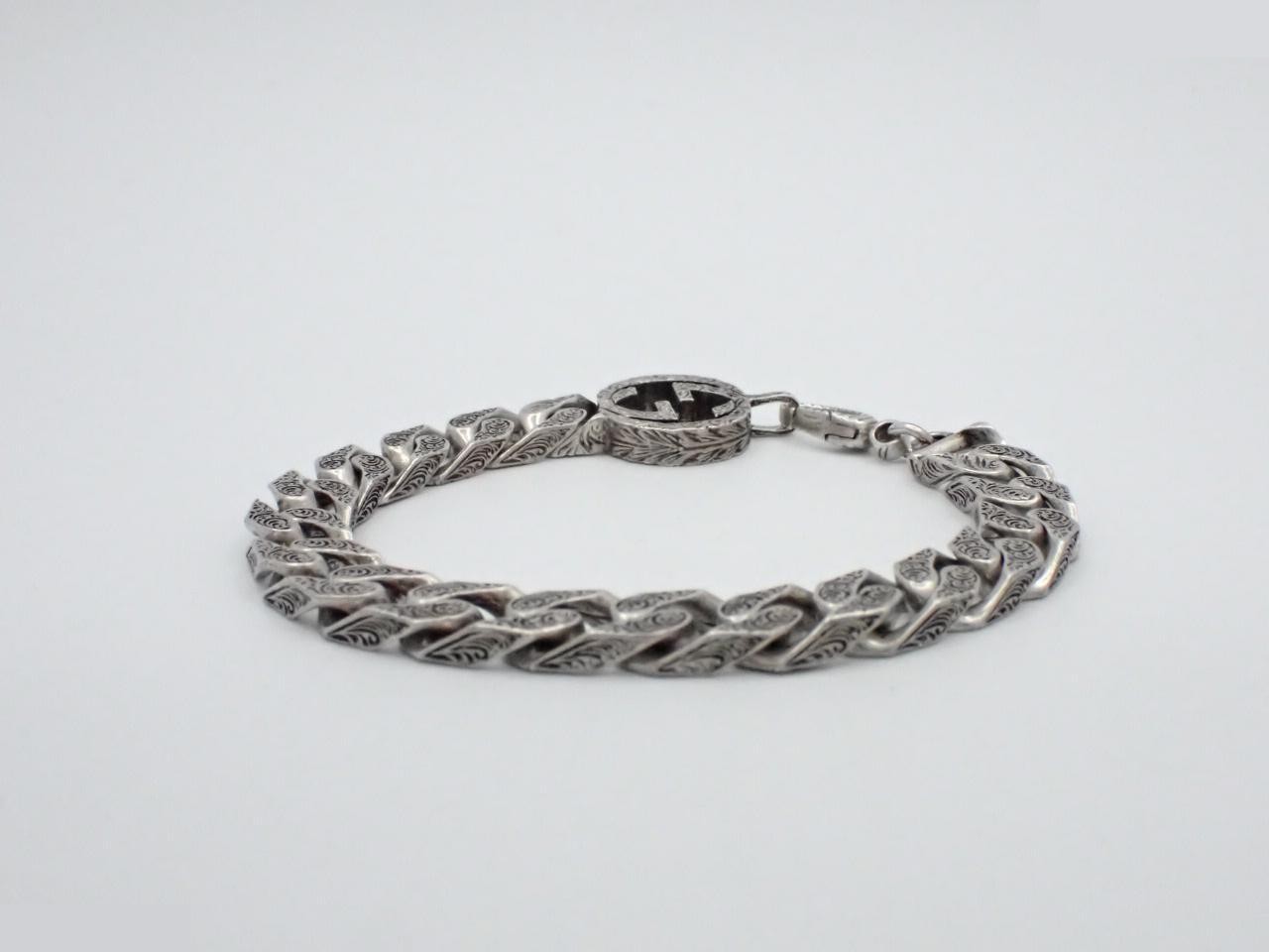 bracelet, 925 sterling silver, 35.1g, interlocking G logo. — view 2
