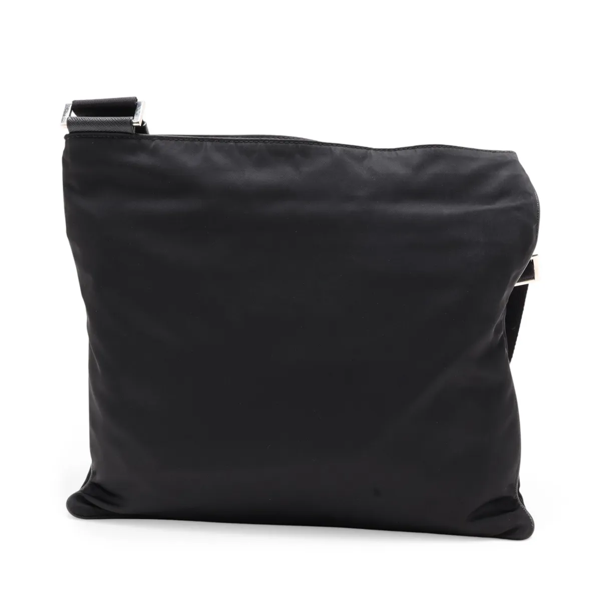 Tessuto Nylon x Leather Shoulder Bag, Black — view 2