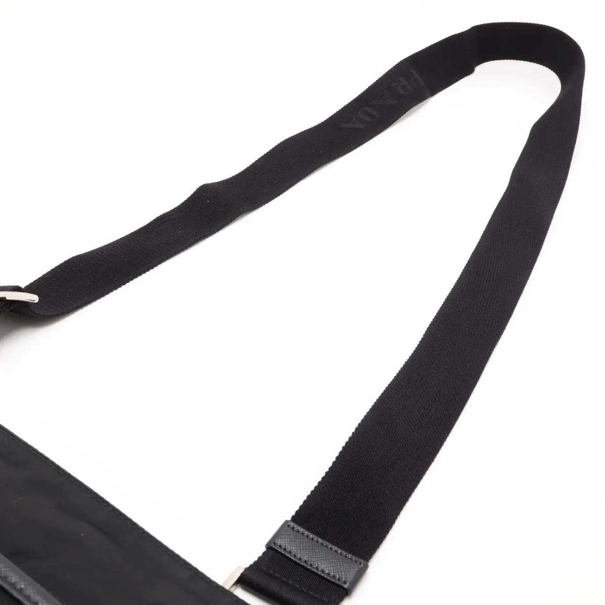 Tessuto Nylon x Leather Shoulder Bag, Black — view 5