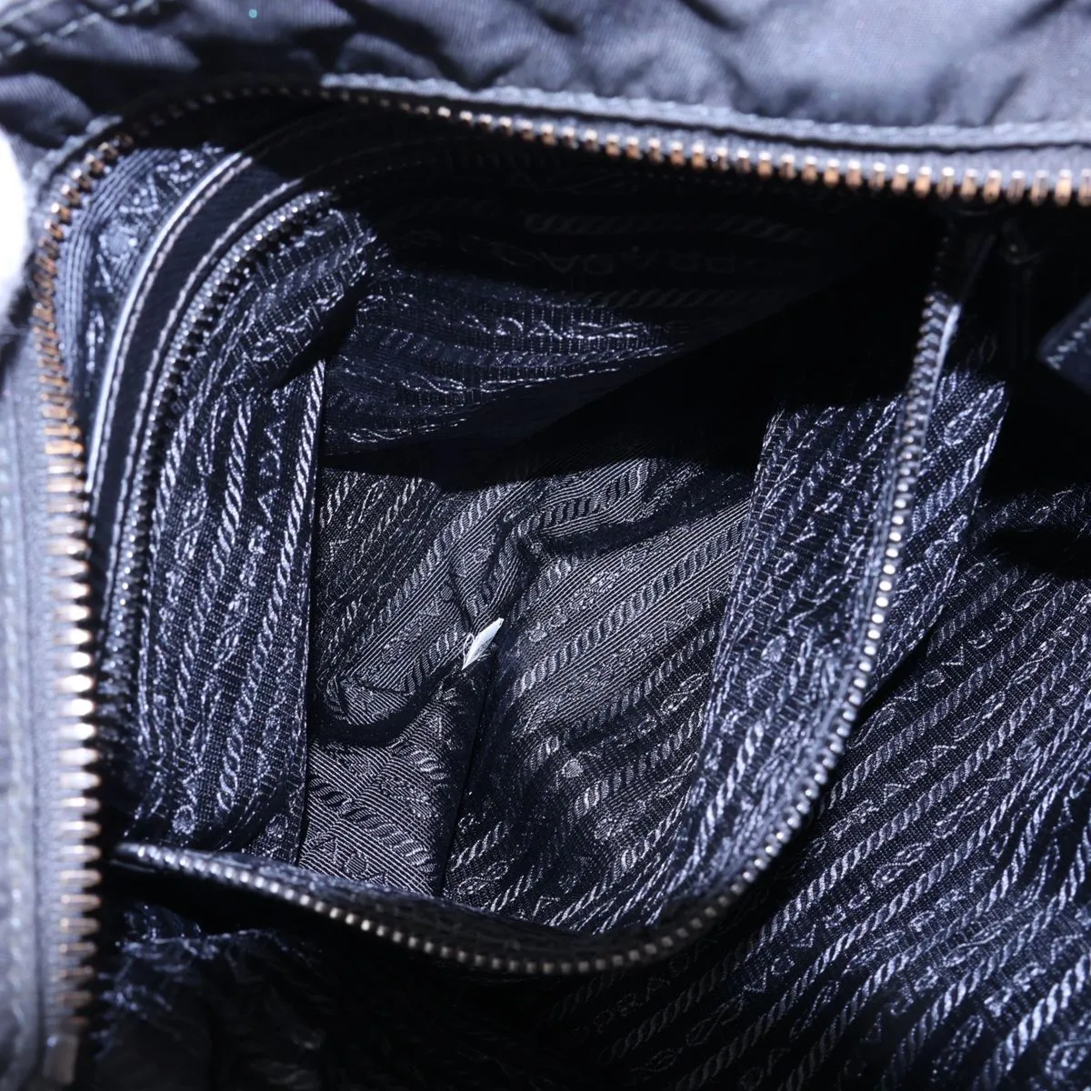Tessuto Nylon x Leather Shoulder Bag, Black — view 7