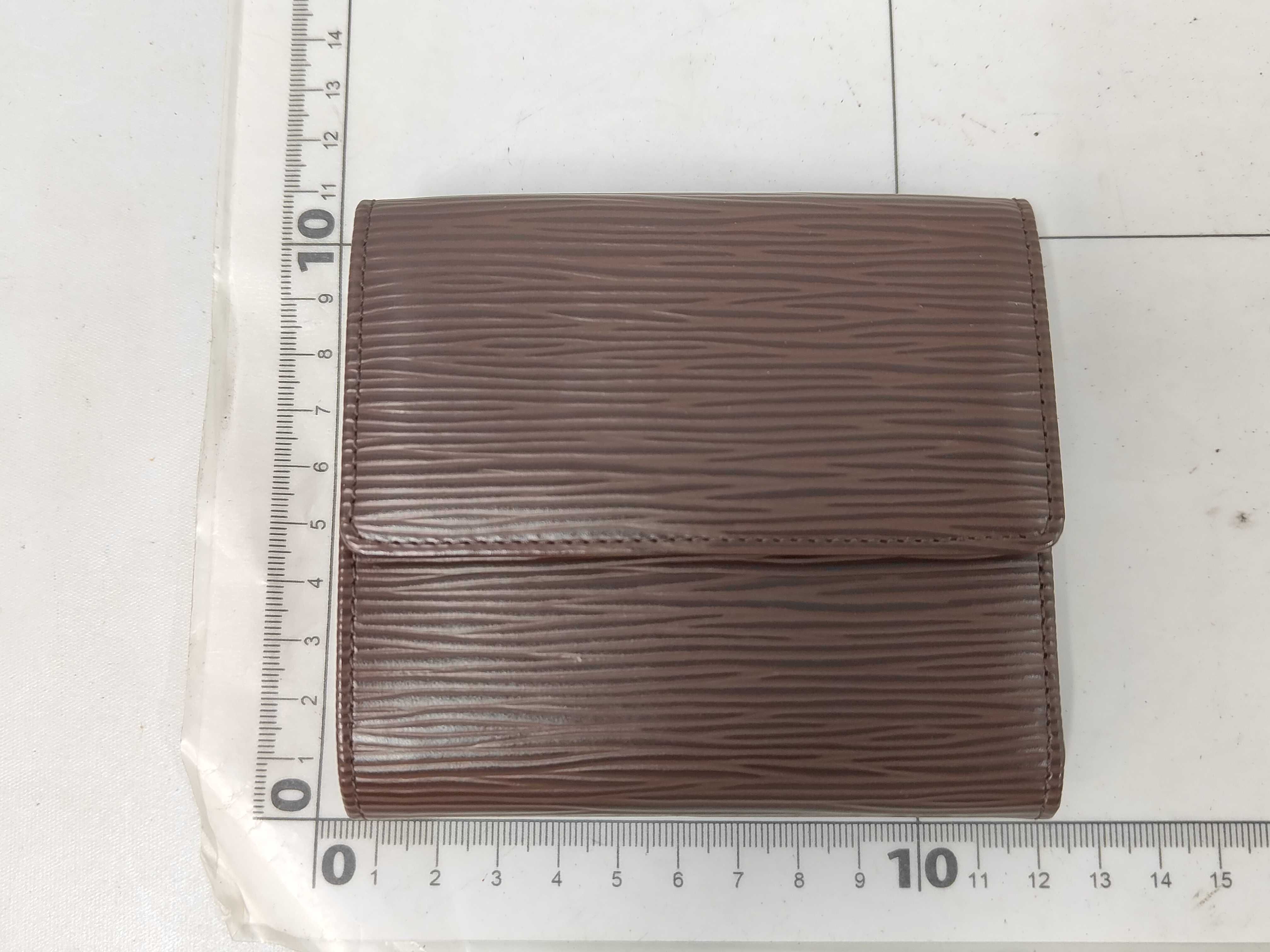 Epi Leather Double Snap Closure Brown Wallet — view 2