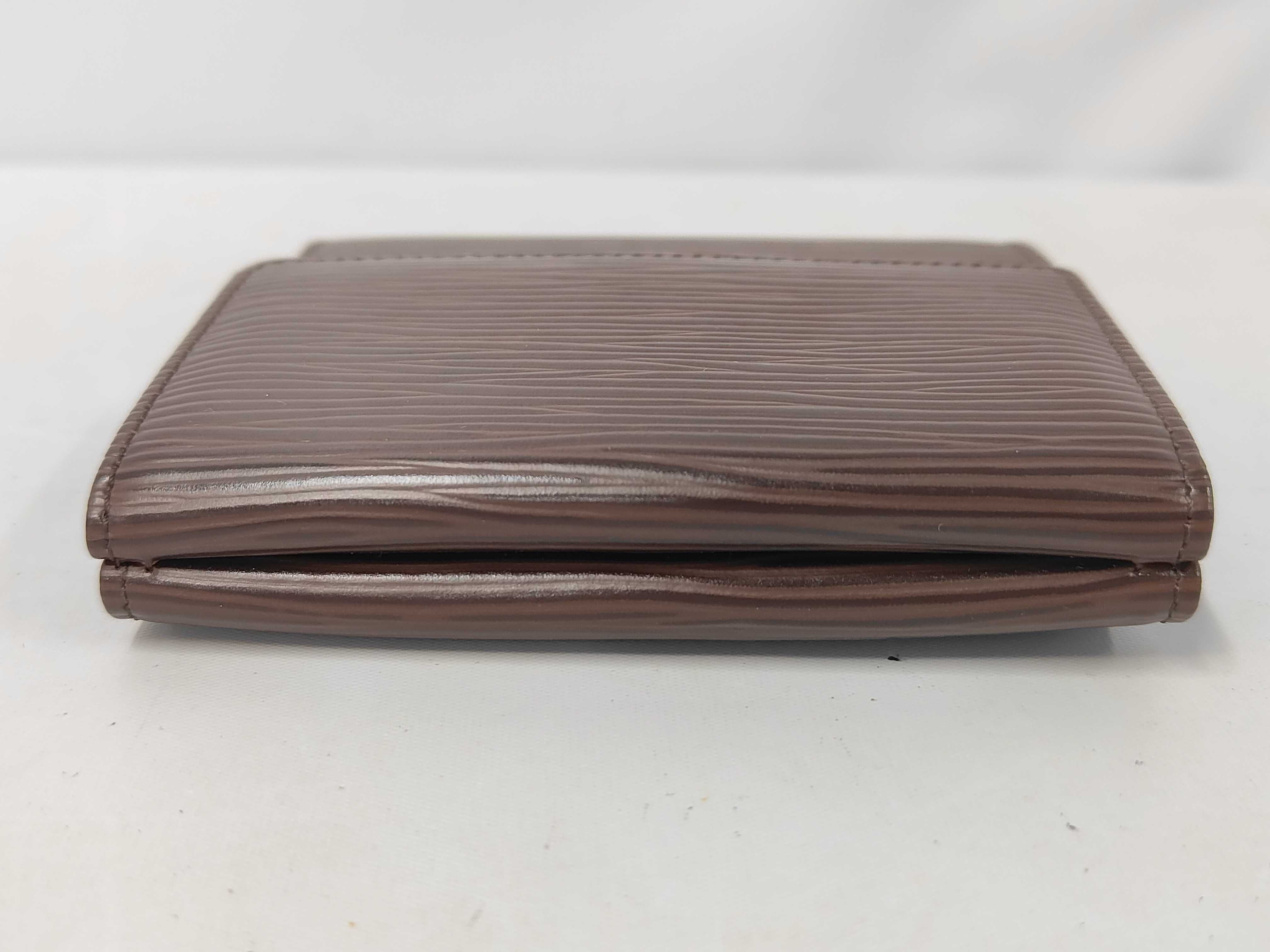 Epi Leather Double Snap Closure Brown Wallet — view 6