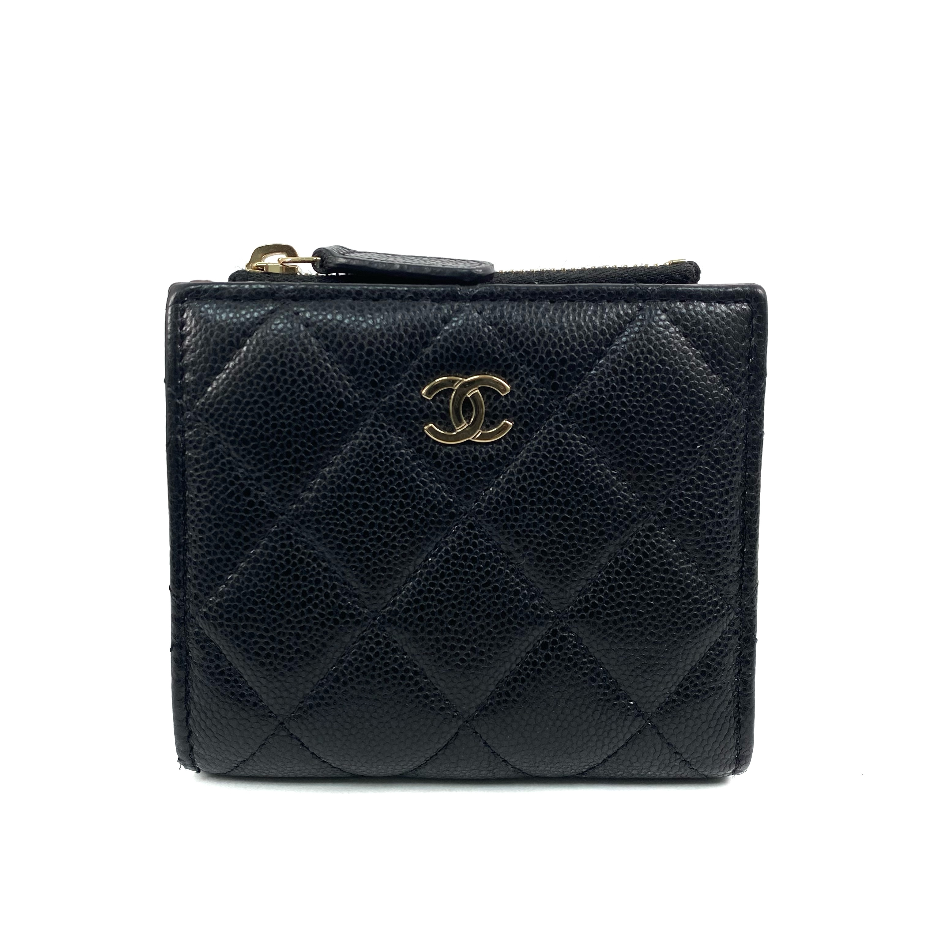 【*Shipped from: Hong Kong*】CHANEL ( ) Black Caviar Skin Bi-fold Wallet AP3388 Billfold — view 2