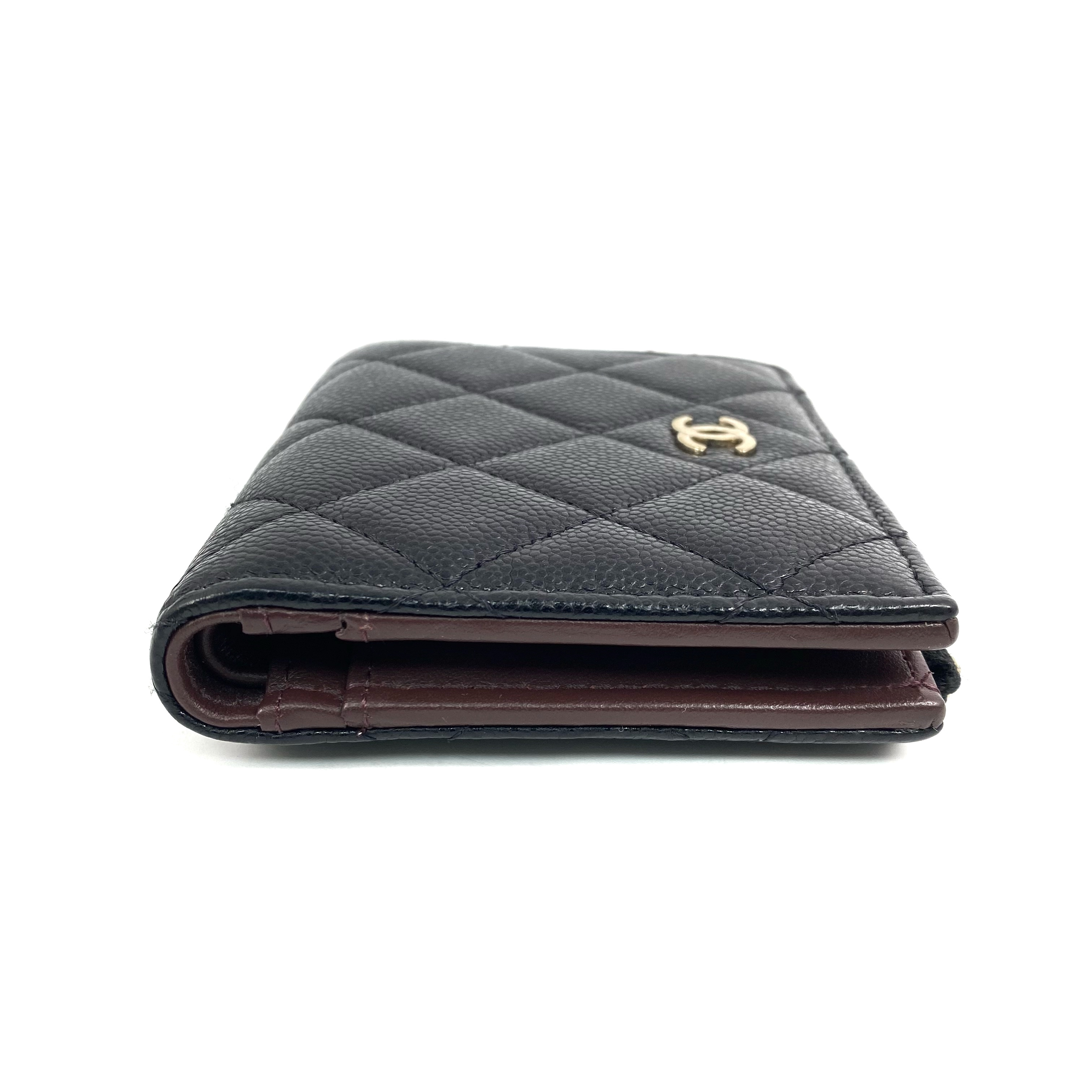 【*Shipped from: Hong Kong*】CHANEL ( ) Black Caviar Skin Bi-fold Wallet AP3388 Billfold — view 6