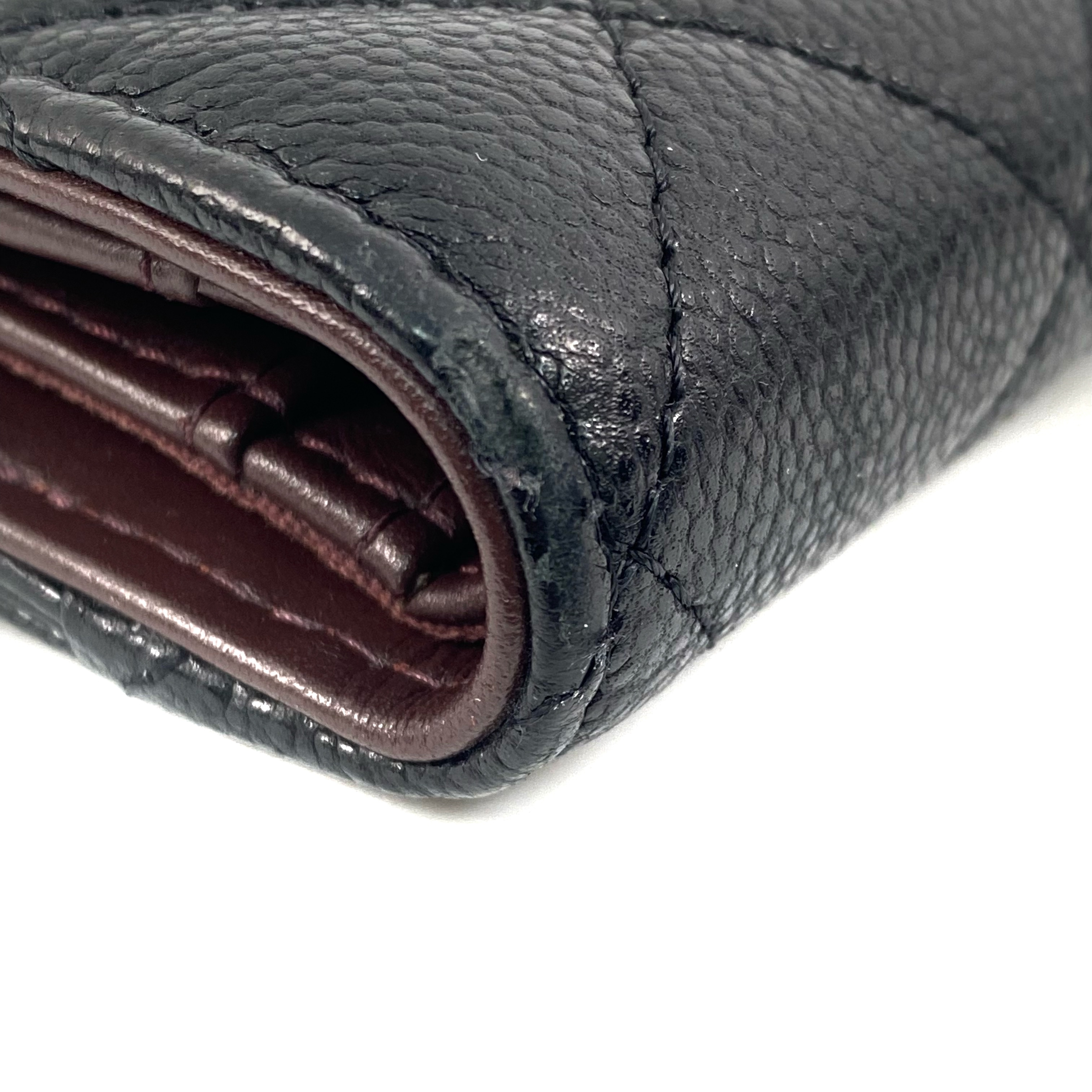 【*Shipped from: Hong Kong*】CHANEL ( ) Black Caviar Skin Bi-fold Wallet AP3388 Billfold — view 8