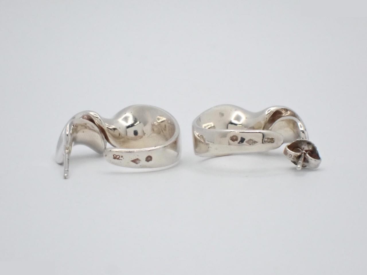Twisted hoop earrings, 925 sterling silver, 13.1g — view 2