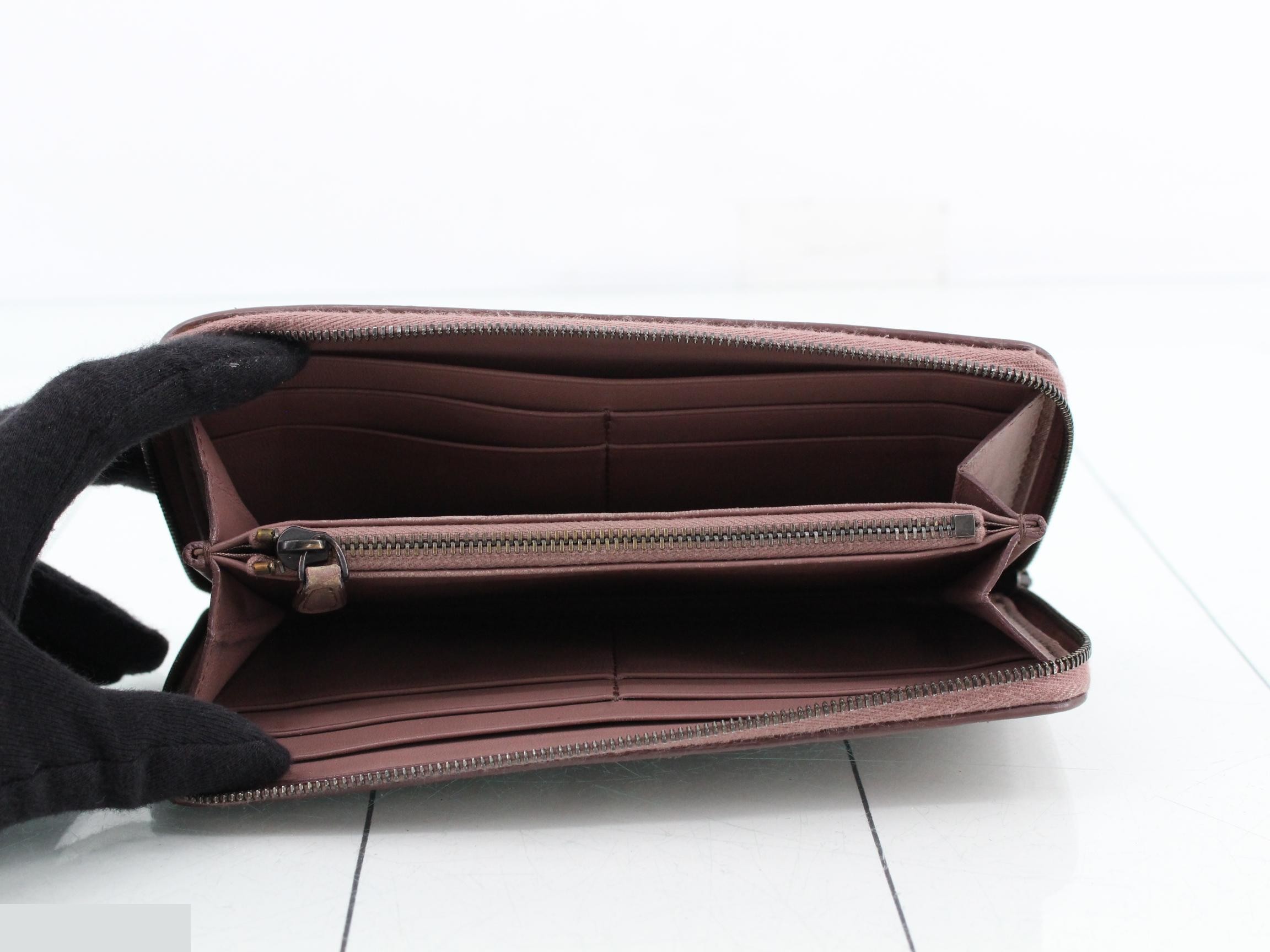 Intrecciato long wallet, round zipper — view 4