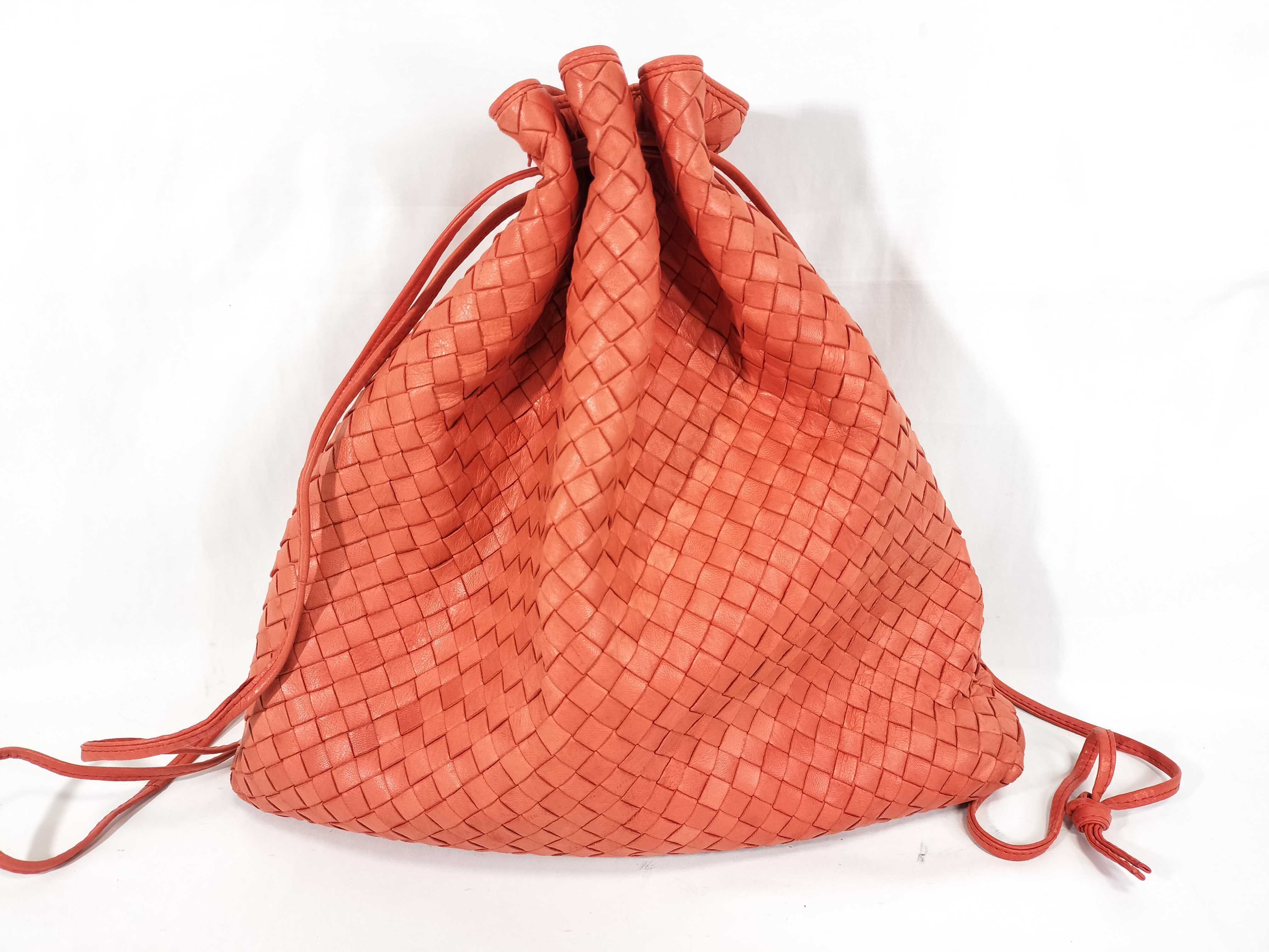 Shoulder Bag Intrecciato Drawstring Orange Shoulder Bag