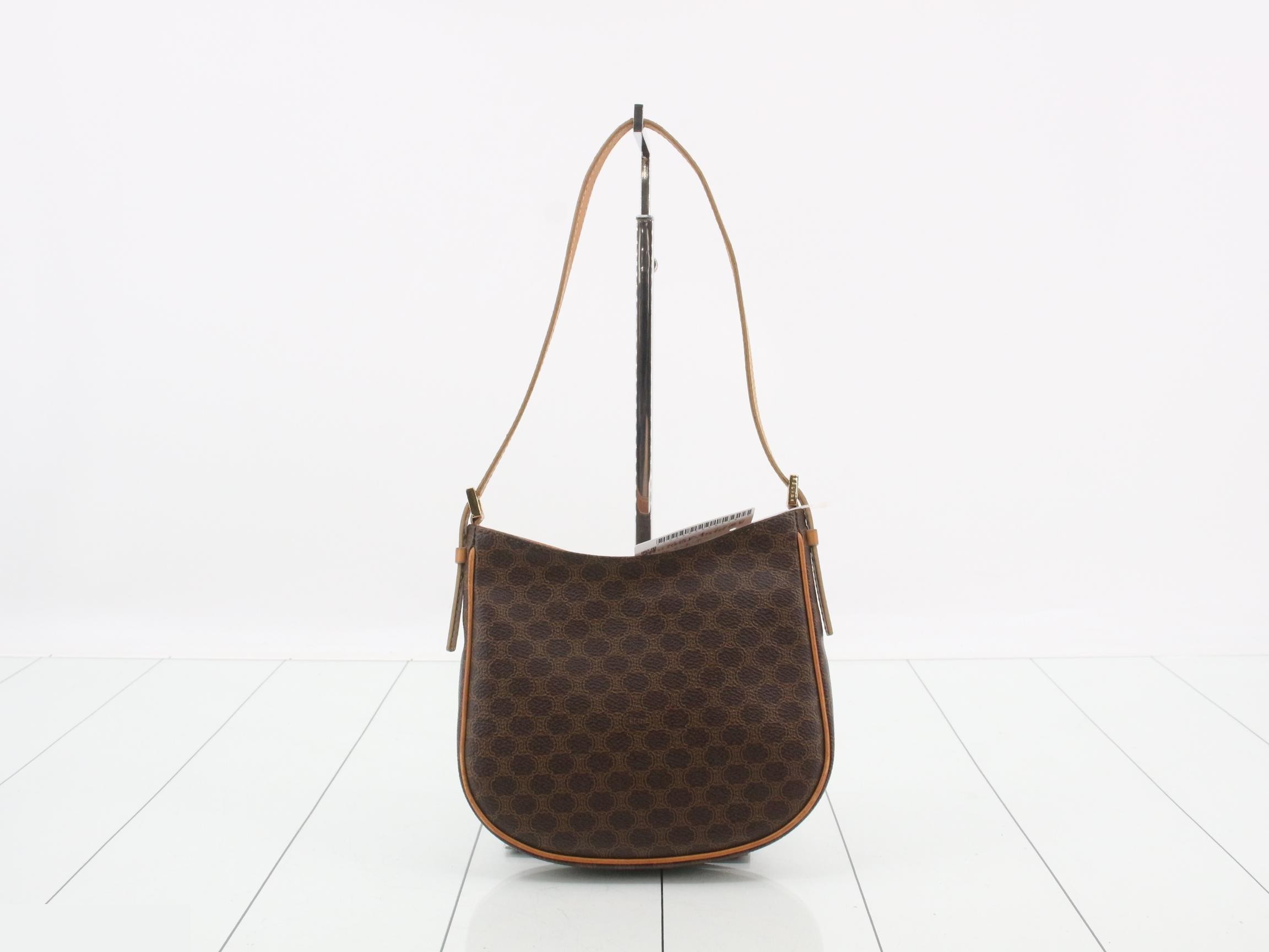 Macadam Mini Hobo Bag, PVC/Calf Leather, Brown, 18 x 15 x 4 cm