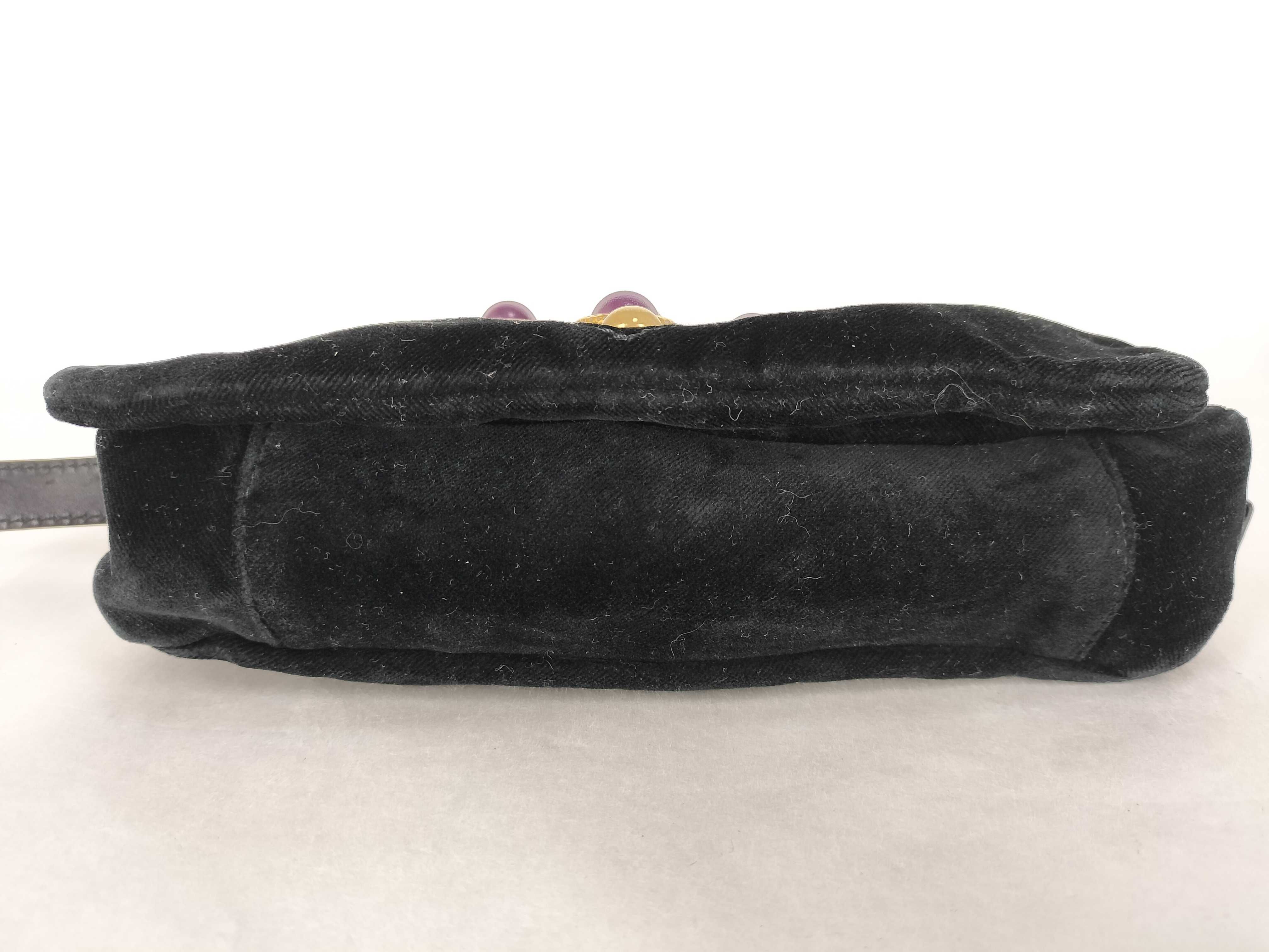 Saint Tropez Velour Black Shoulder Bag — view 7