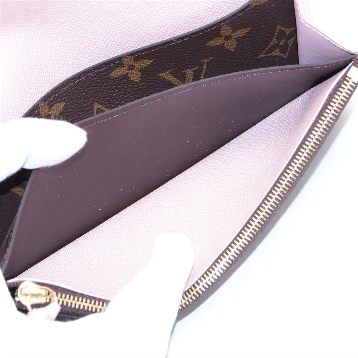 Monogram Portefeuille Emily M61289 Rose Ballerine Long Wallet — view 6