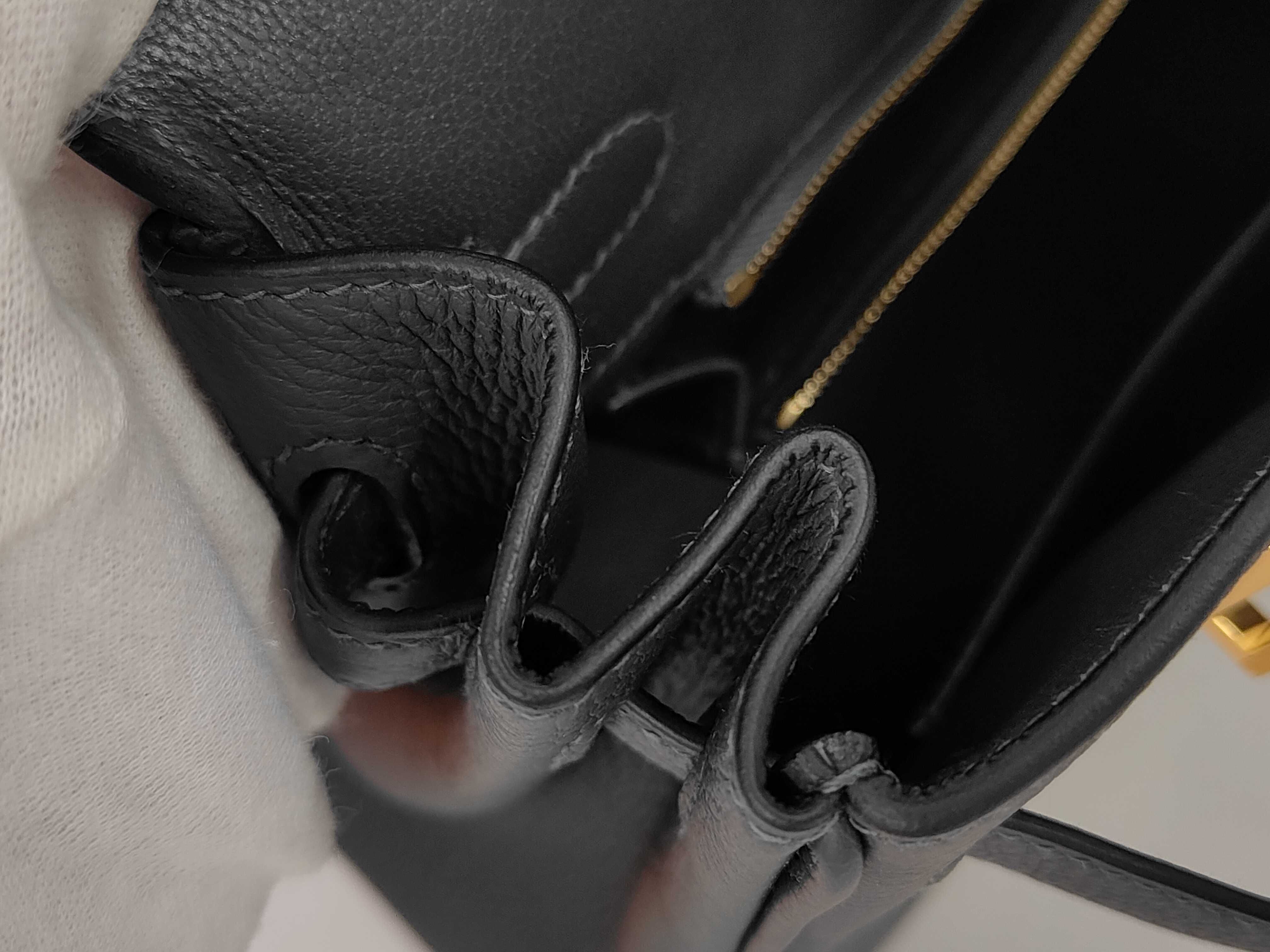Birkin 25 Gris Misty, Gold Hardware, Gold Stamp, Togo Leather, Gray Handbag — view 13