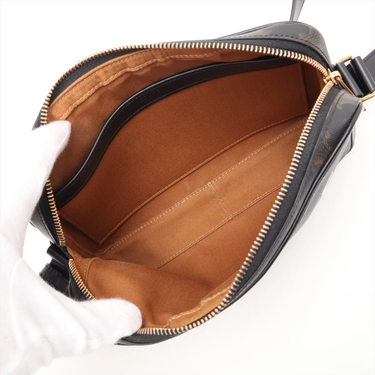 Medium Messenger PVC x Leather Shoulder Bag, Brown — view 6