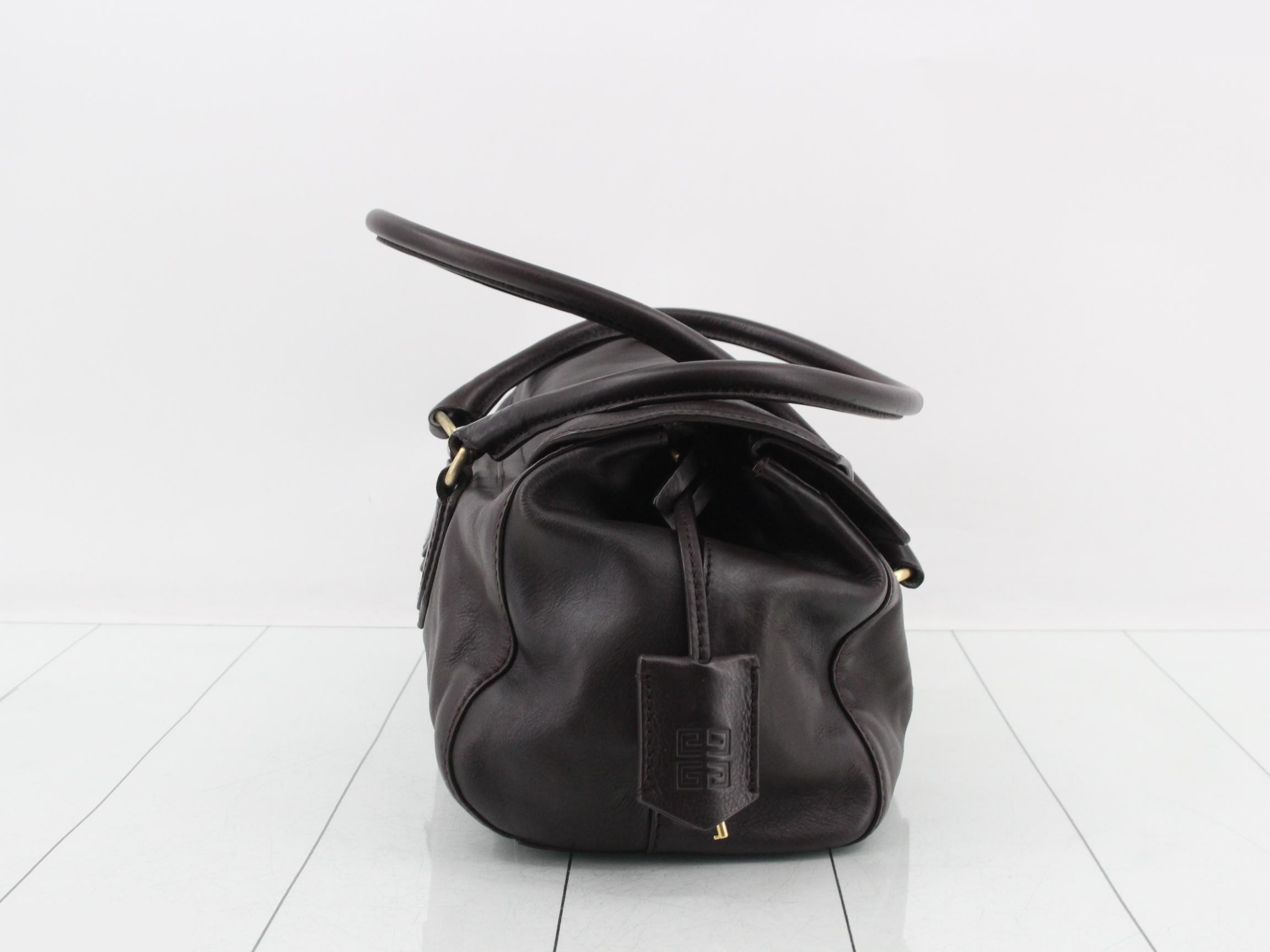 Leather semi-shoulder bag, dark brown — view 4