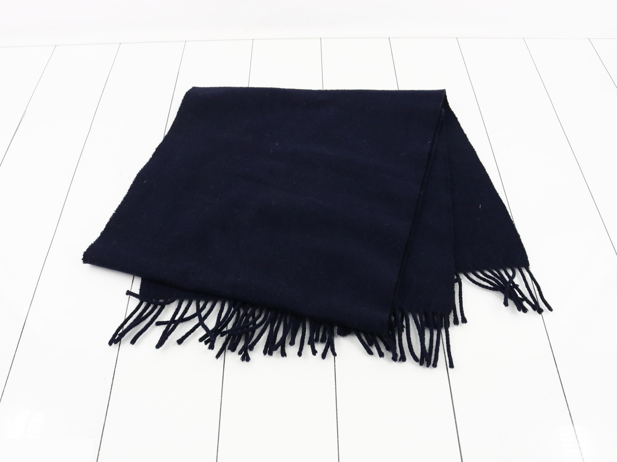 Horse Mark Cashmere Scarf, Navy — view 3