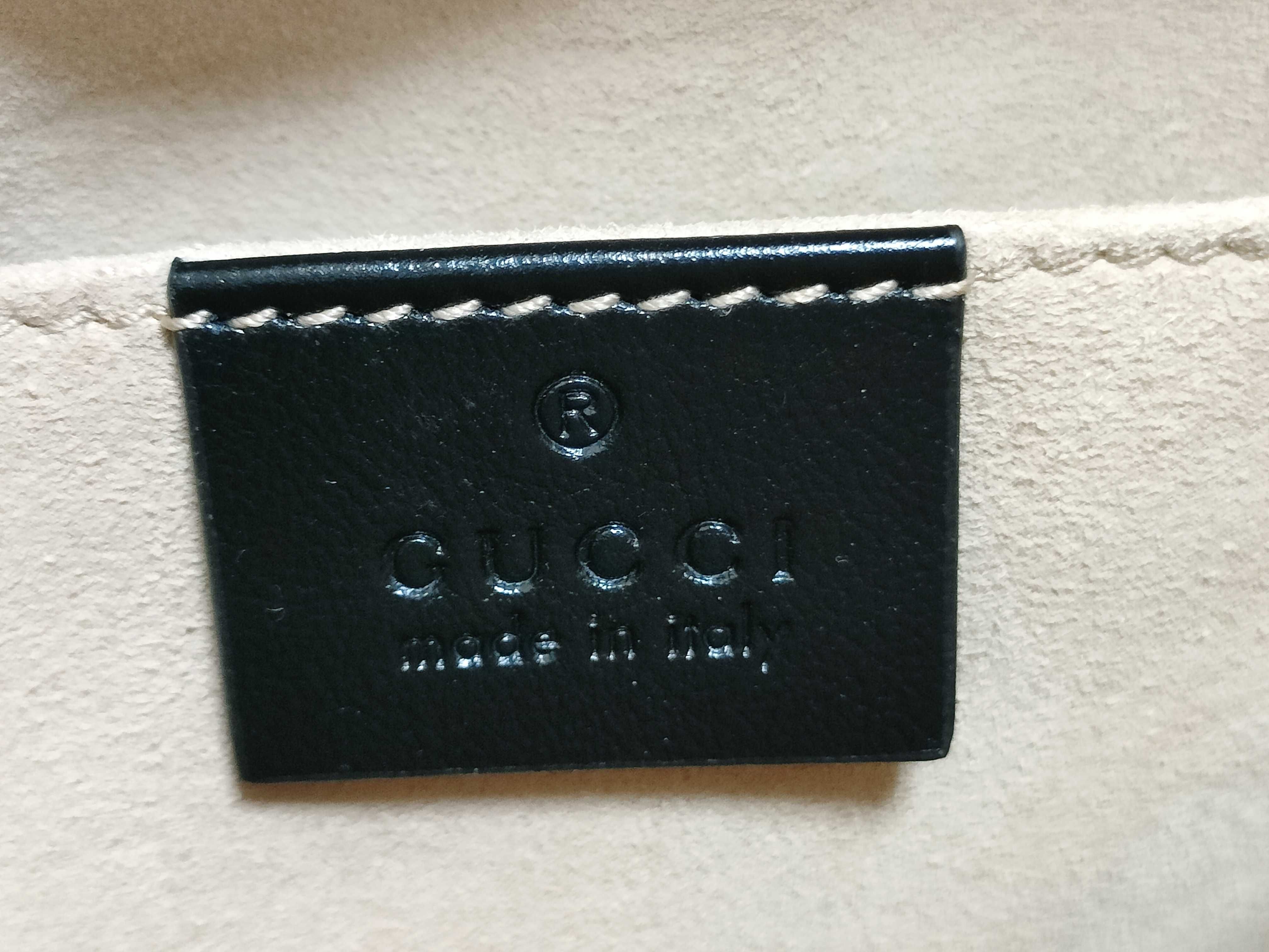 GG Canvas Gucci GG Marmont Leather x Canvas Chain Shoulder Bag Black 447632 Shoulder Bag — view 12