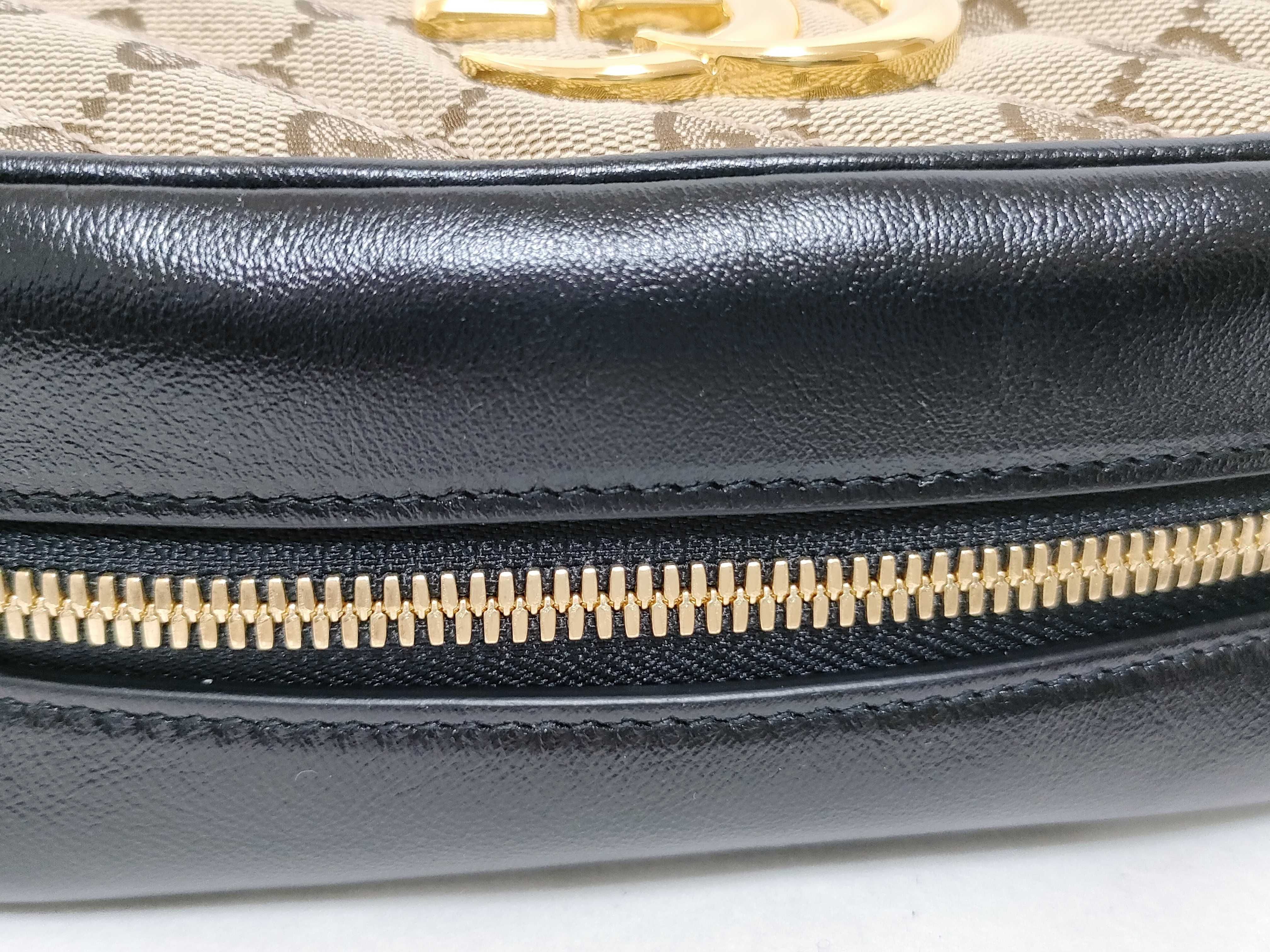 GG Canvas Gucci GG Marmont Leather x Canvas Chain Shoulder Bag Black 447632 Shoulder Bag — view 6