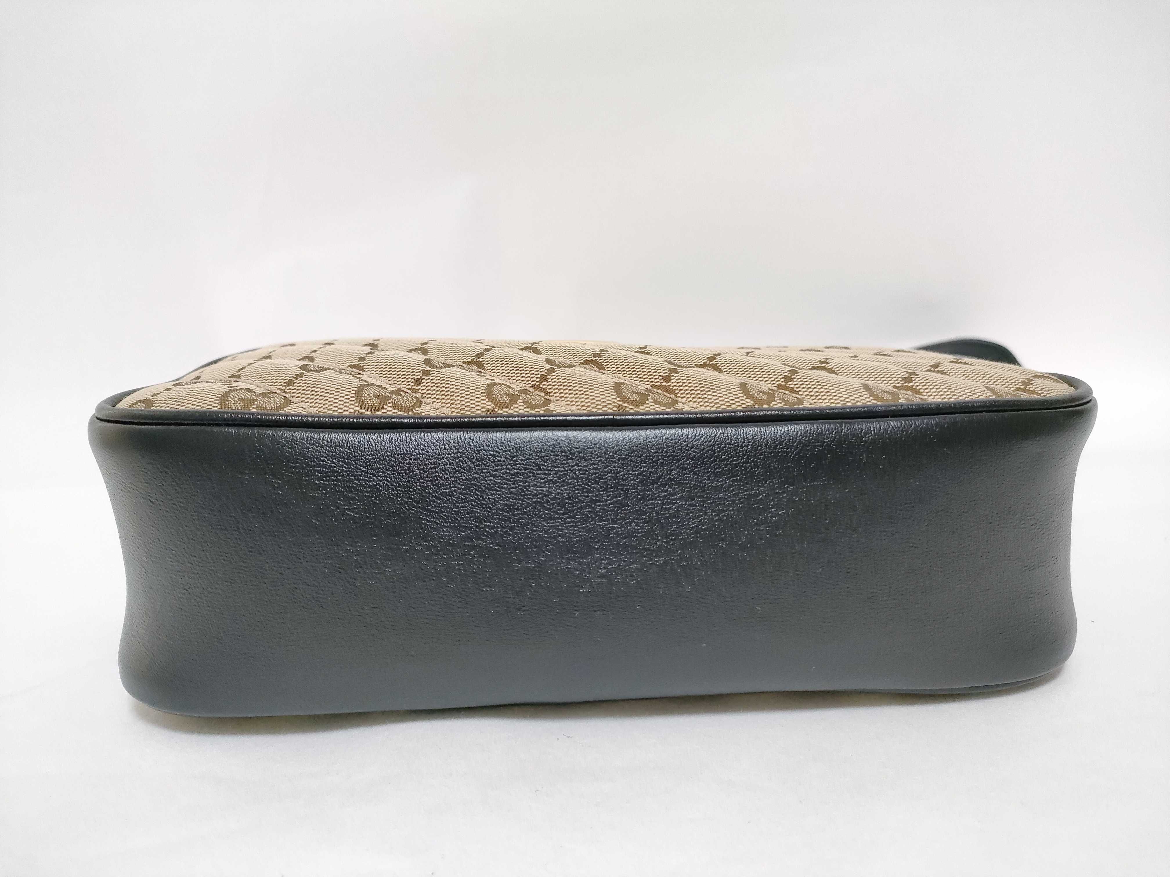 GG Canvas Gucci GG Marmont Leather x Canvas Chain Shoulder Bag Black 447632 Shoulder Bag — view 8