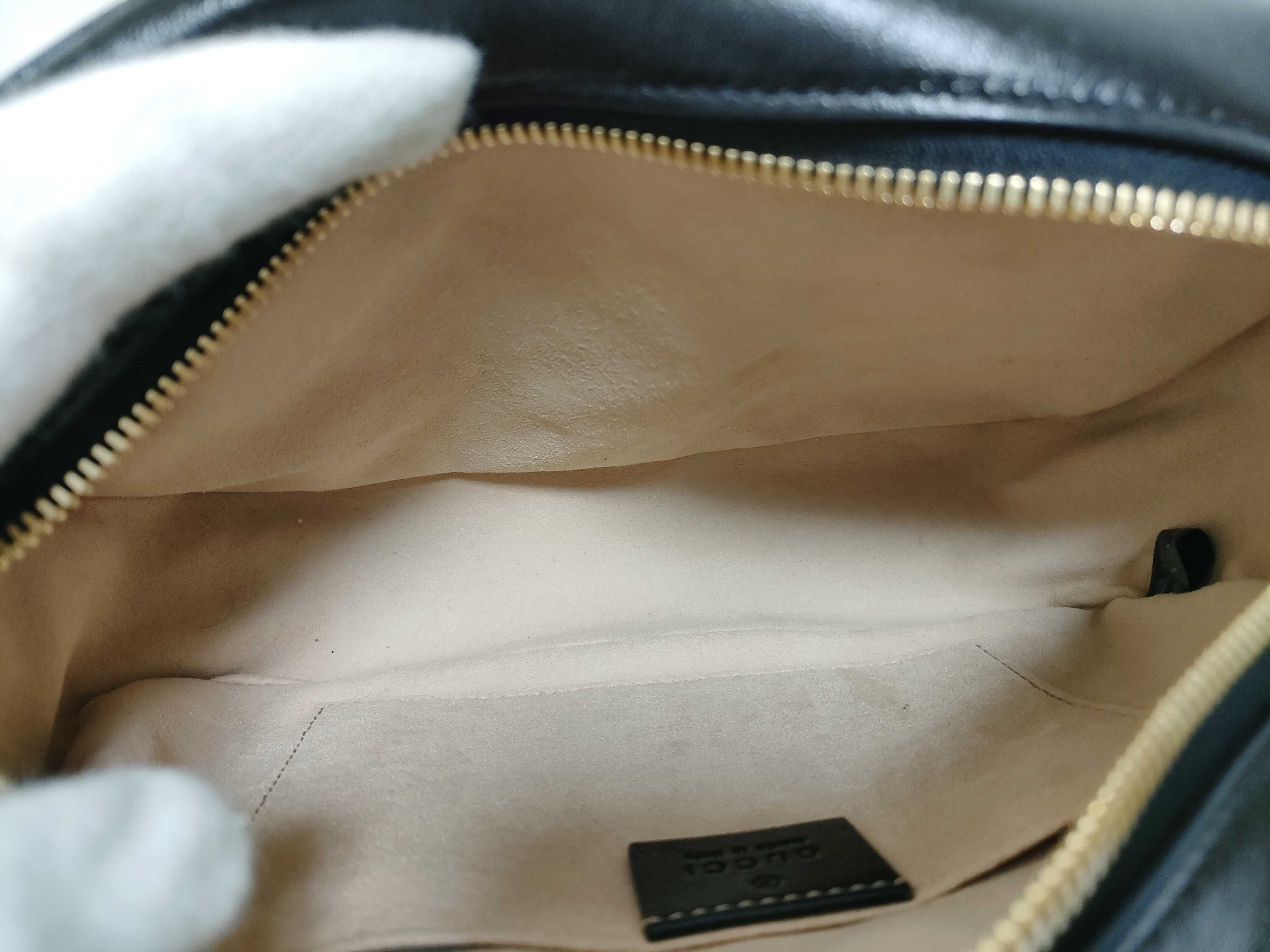 GG Canvas Gucci GG Marmont Leather x Canvas Chain Shoulder Bag Black 447632 Shoulder Bag — view 10