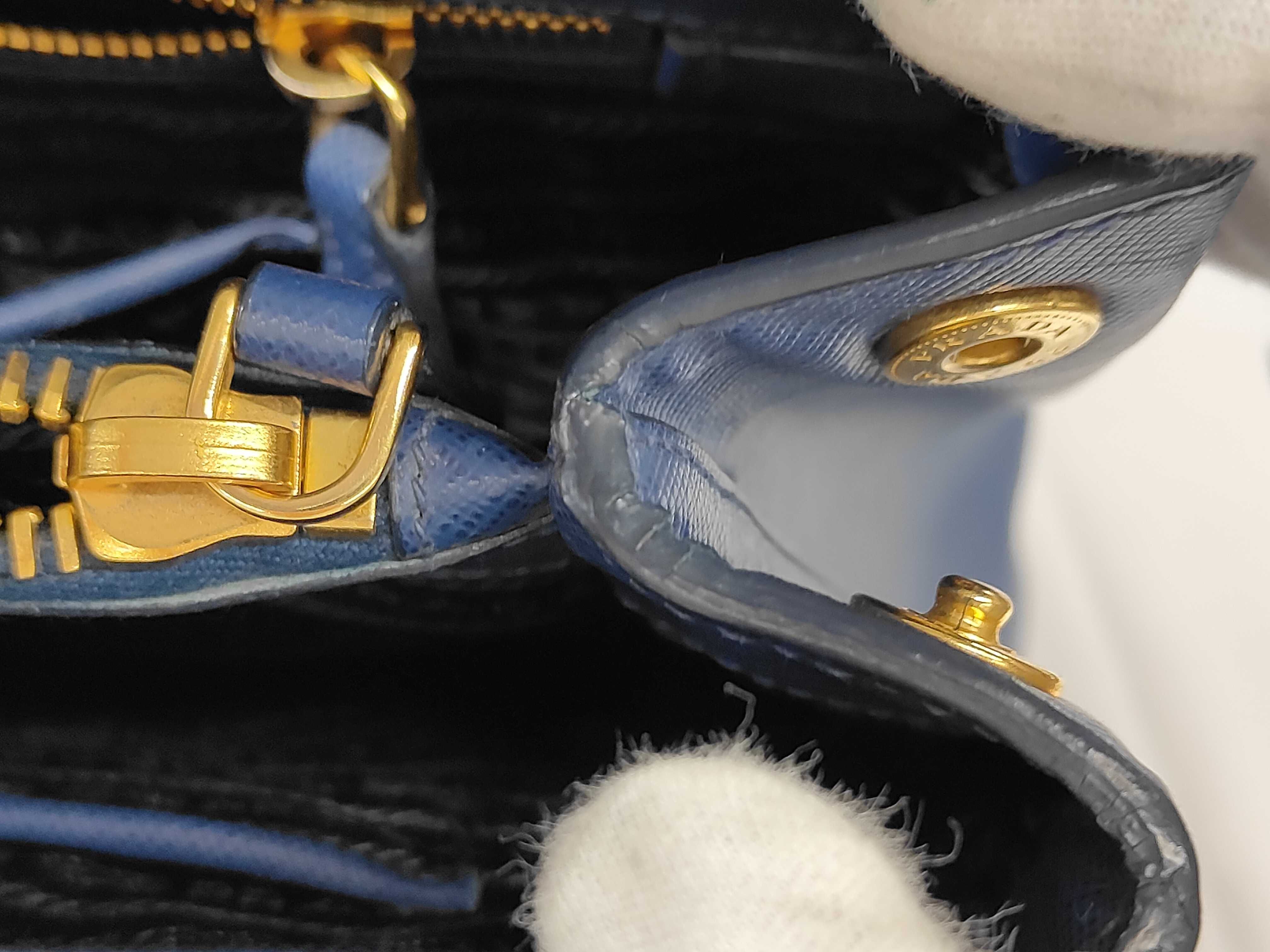 Galleria Saffiano Handbag, Navy — view 8