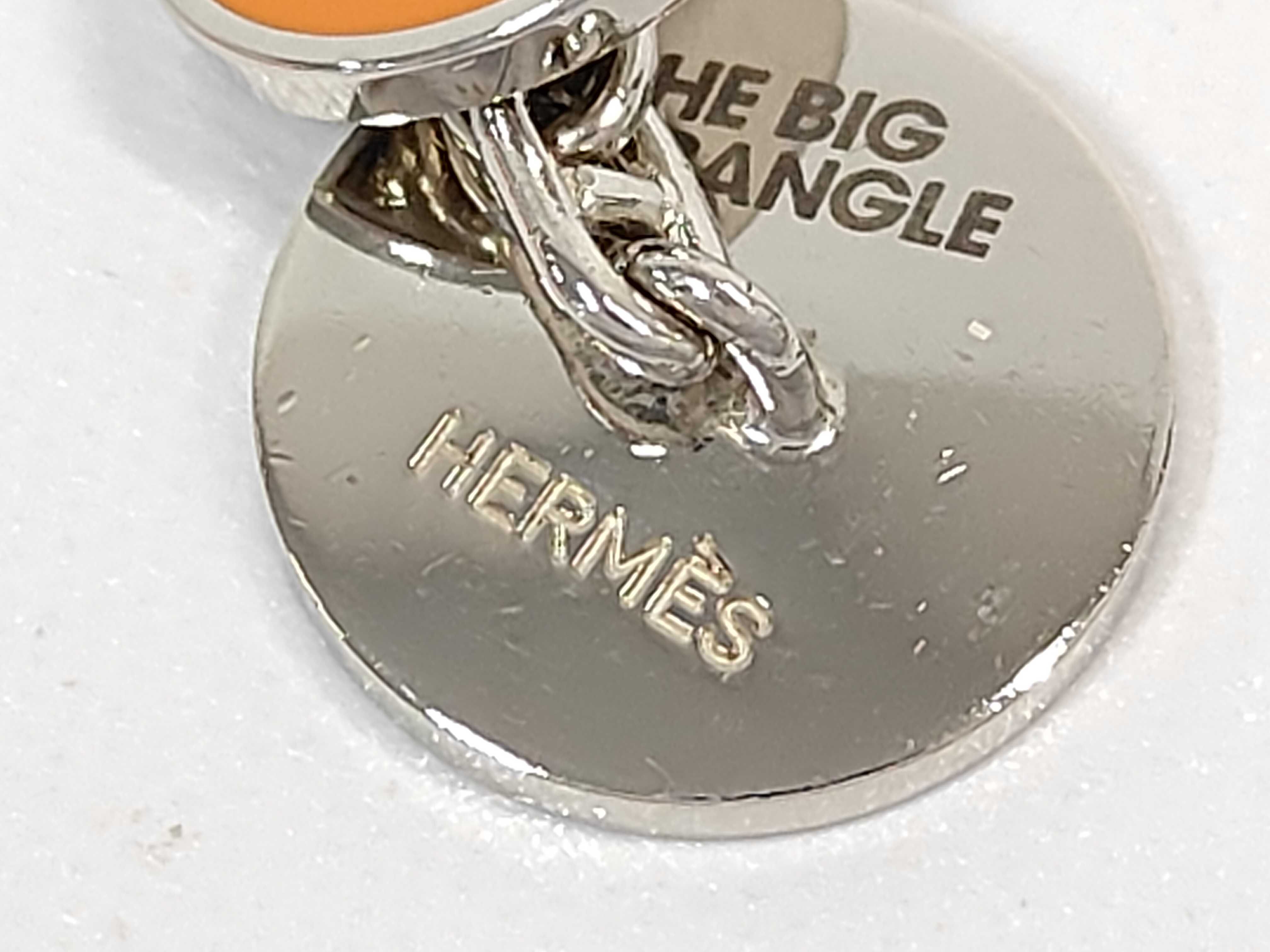 Cufflinks, Orange with Silver Hardware, Hermes Tie Clip & Cufflinks — view 4