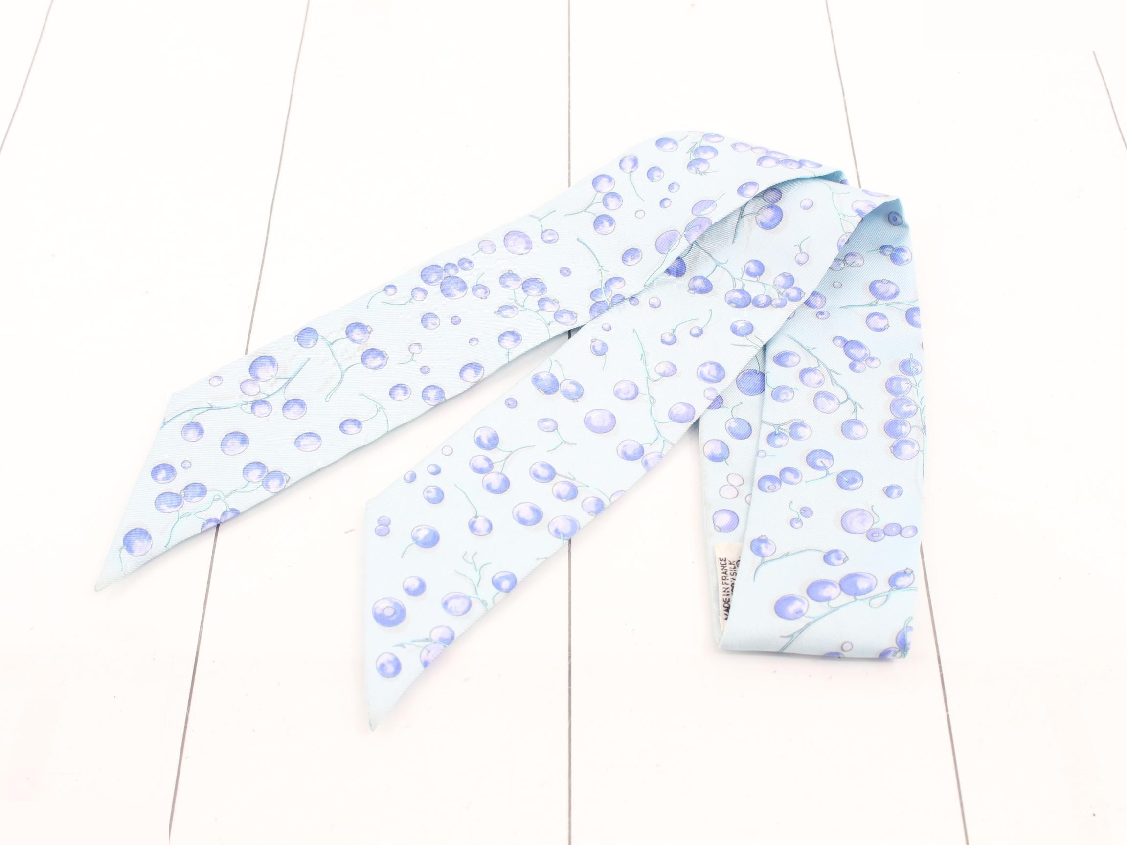 Twilly scarf, light blue, fruit pattern — view 2