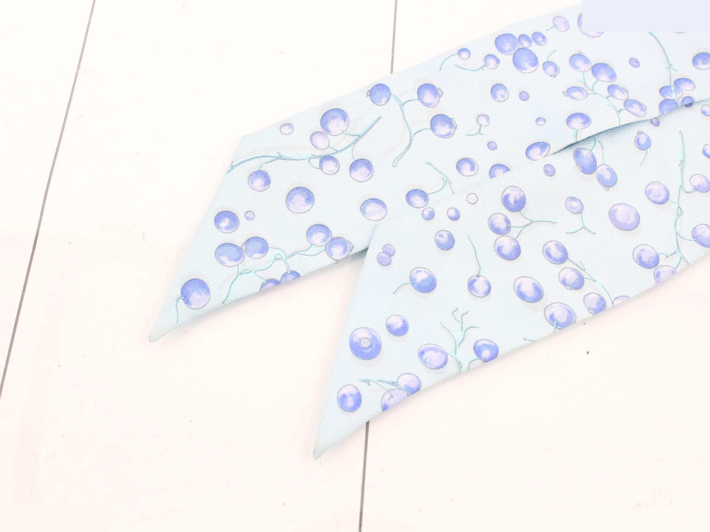 Twilly scarf, light blue, fruit pattern — view 3