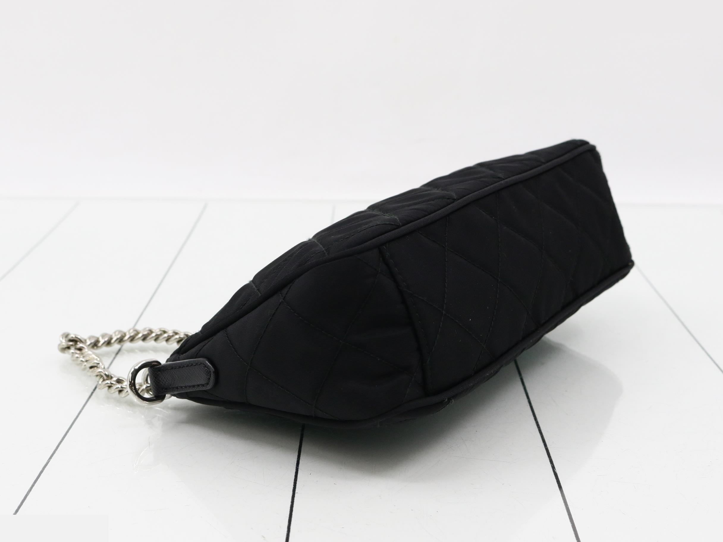 Shoulder bag, nylon/leather, black — view 5