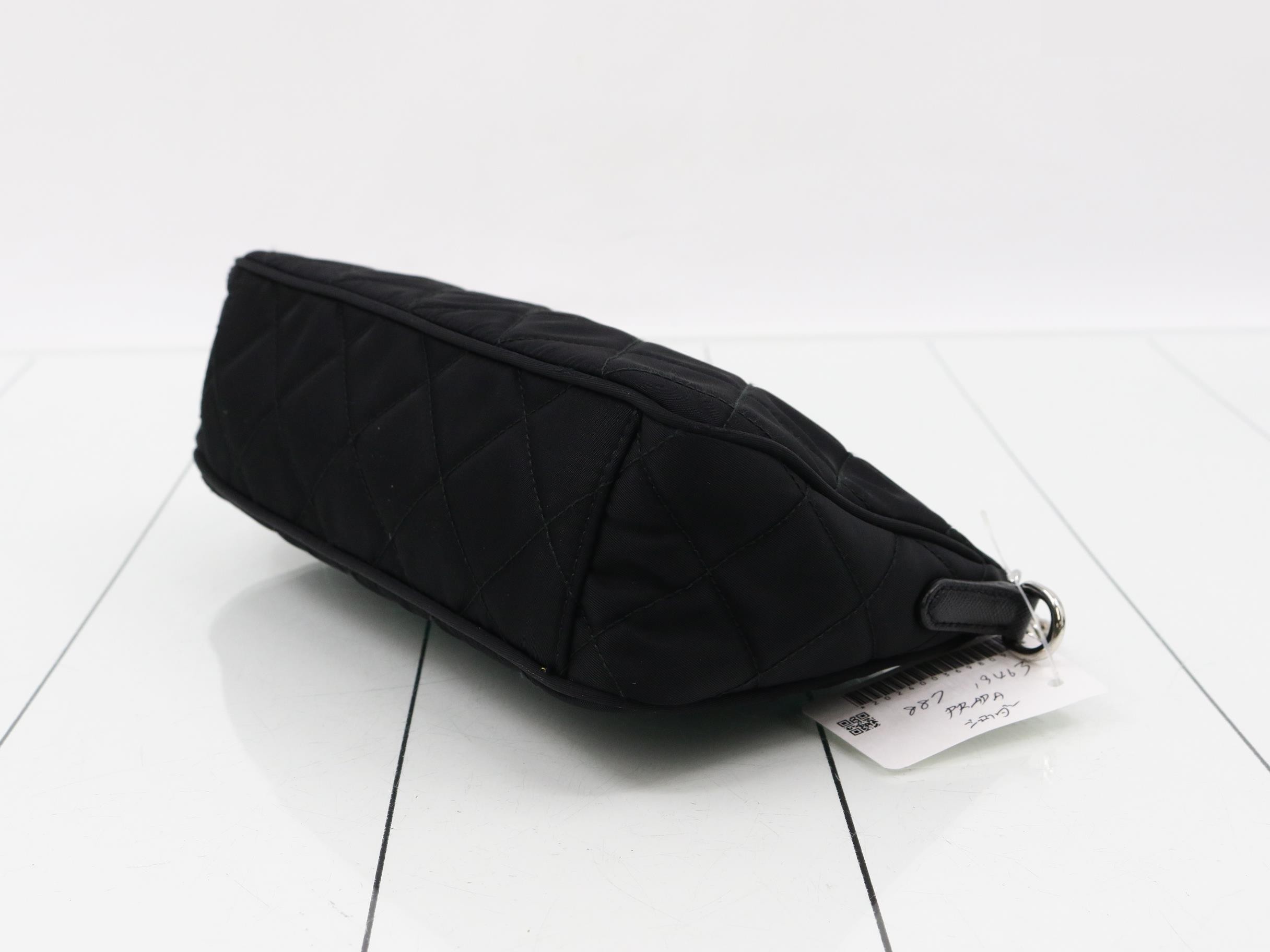 Shoulder bag, nylon/leather, black — view 6