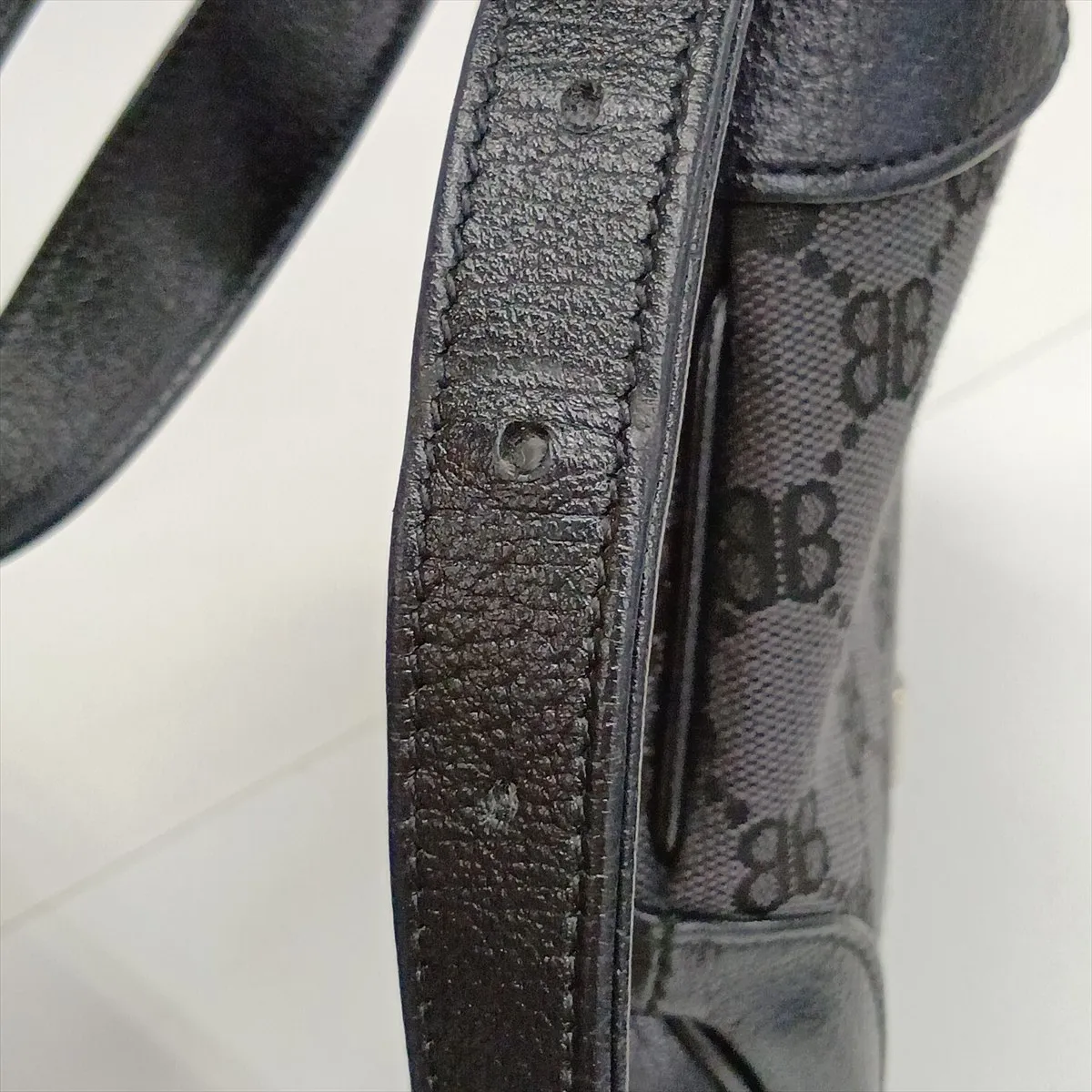 x Balenciaga Jackie Canvas x Leather Shoulder Bag, Black — view 14