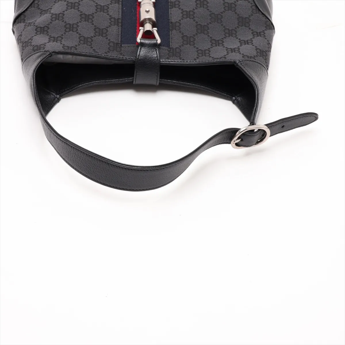 x Balenciaga Jackie Canvas x Leather Shoulder Bag, Black — view 5