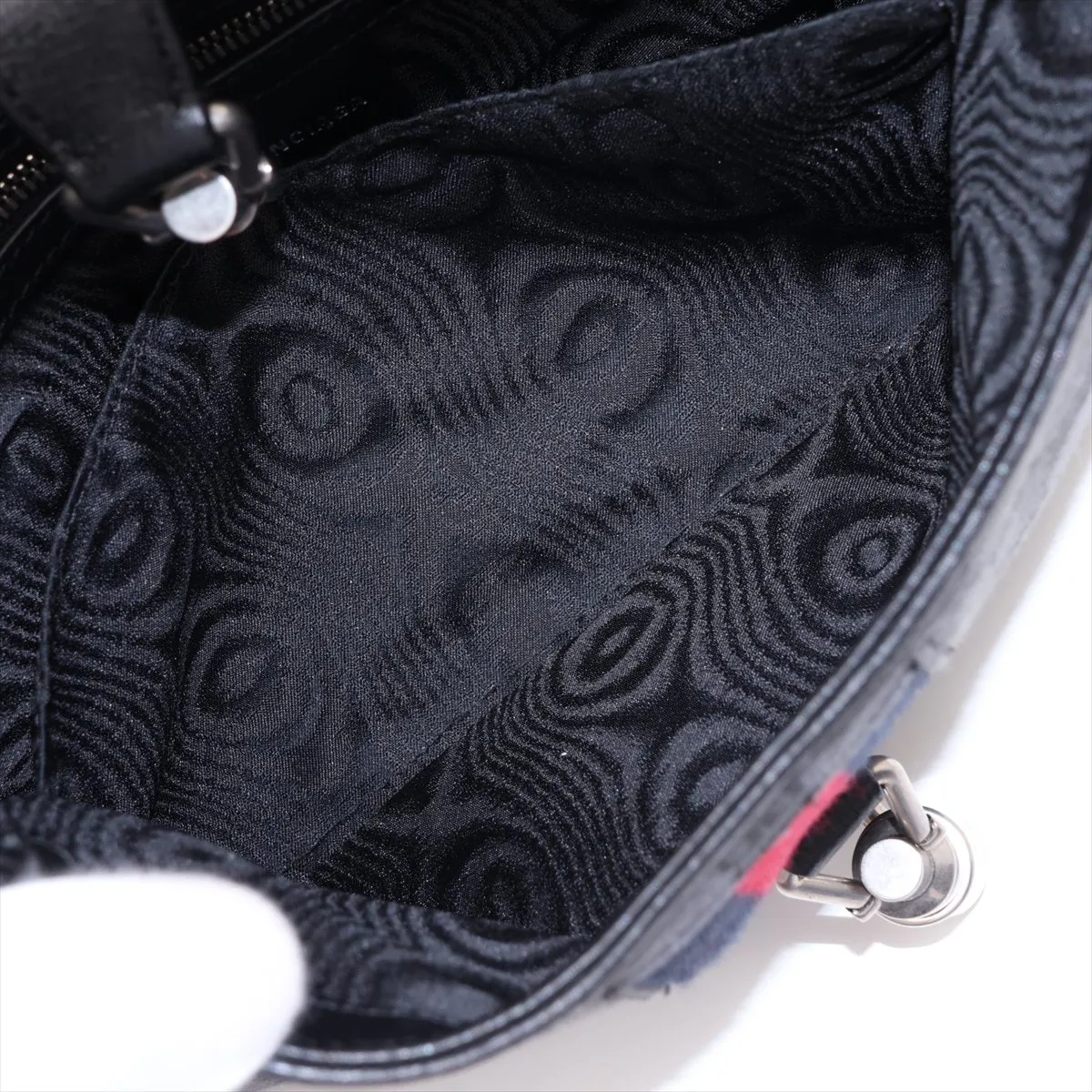 x Balenciaga Jackie Canvas x Leather Shoulder Bag, Black — view 9