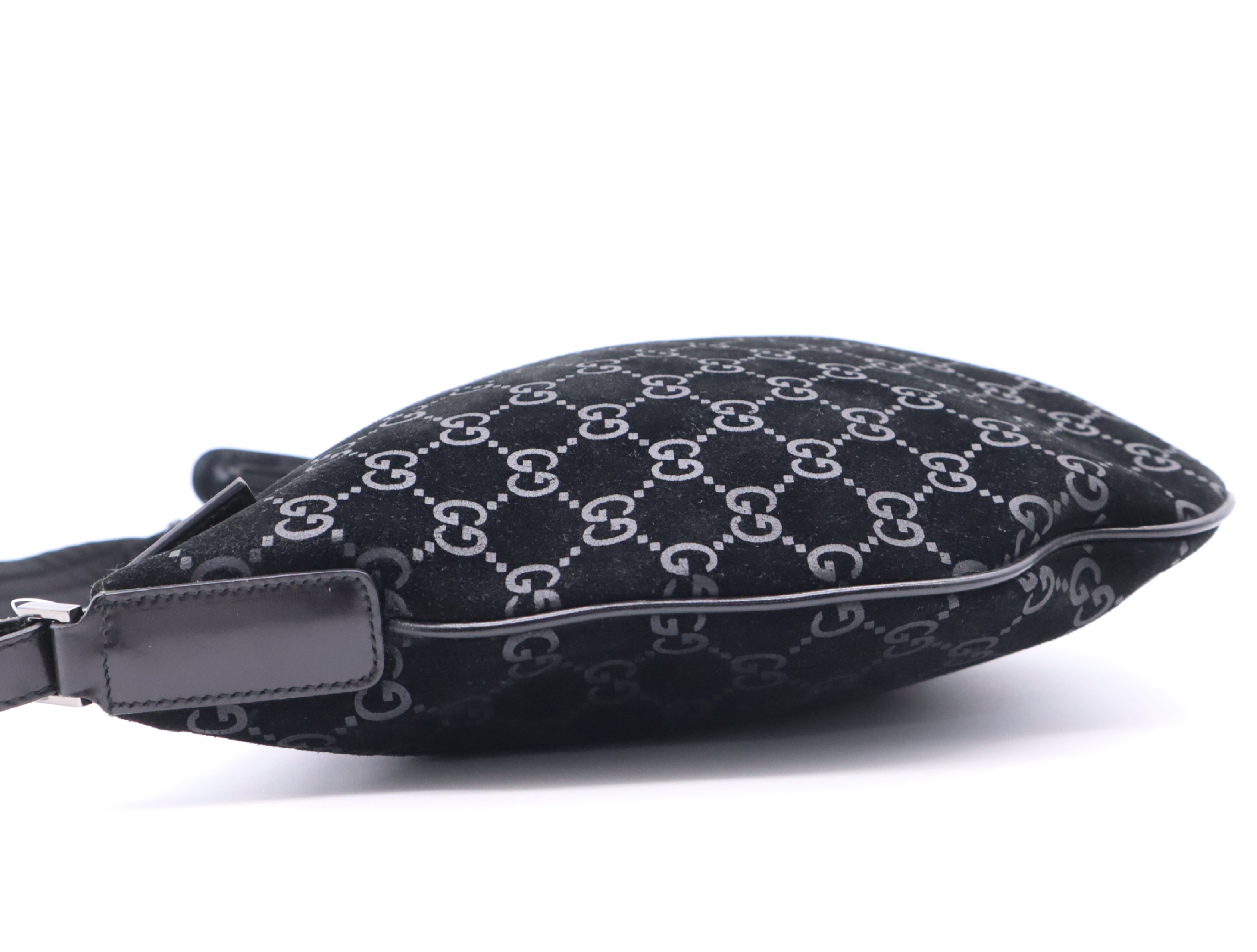 001・1206 GG Suede Black Shoulder Bag — view 3