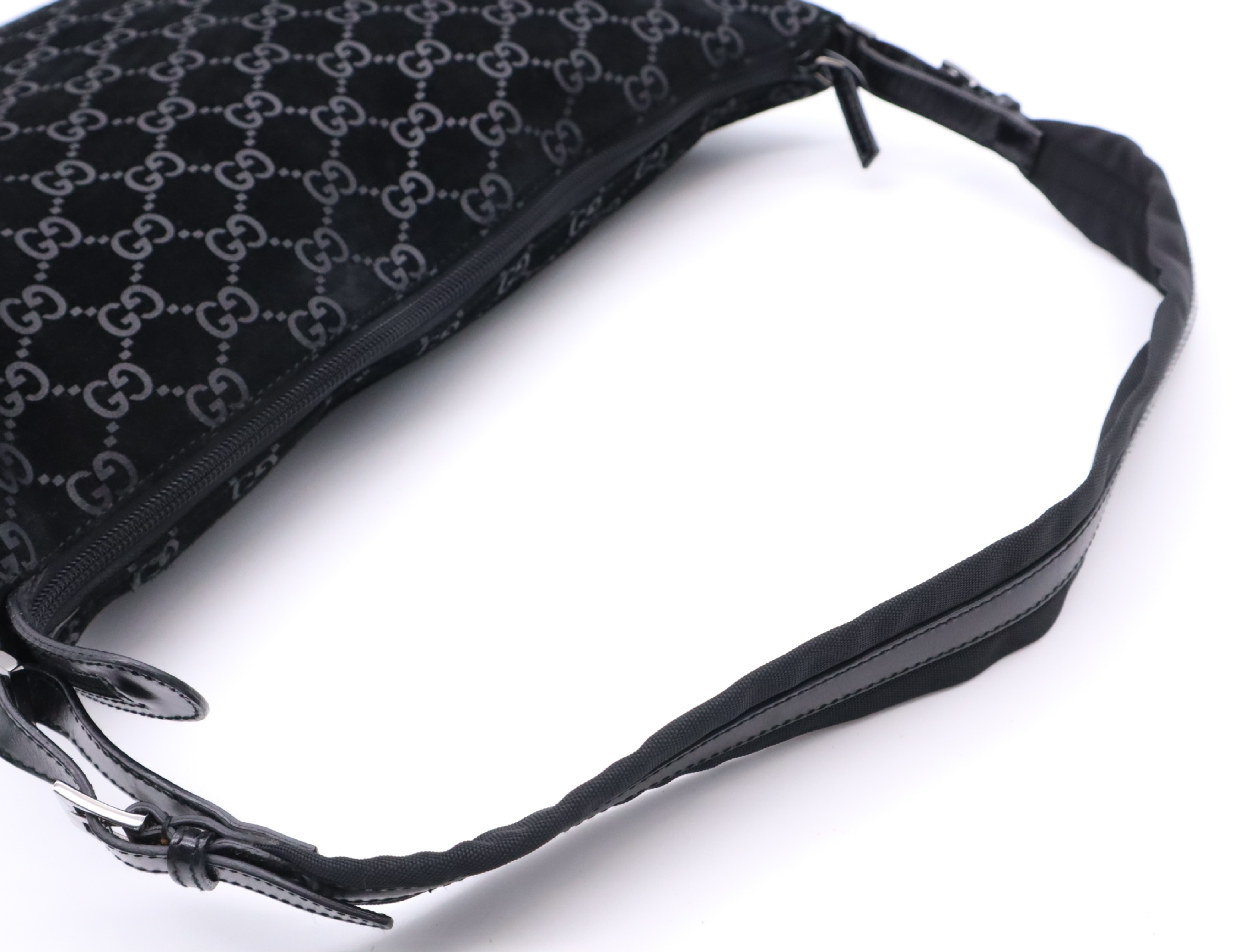 001・1206 GG Suede Black Shoulder Bag — view 10