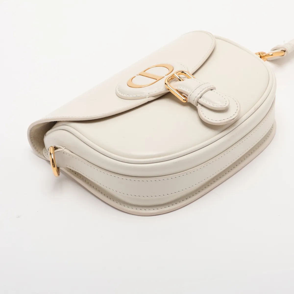 Bobby Leather Shoulder Bag, White — view 4