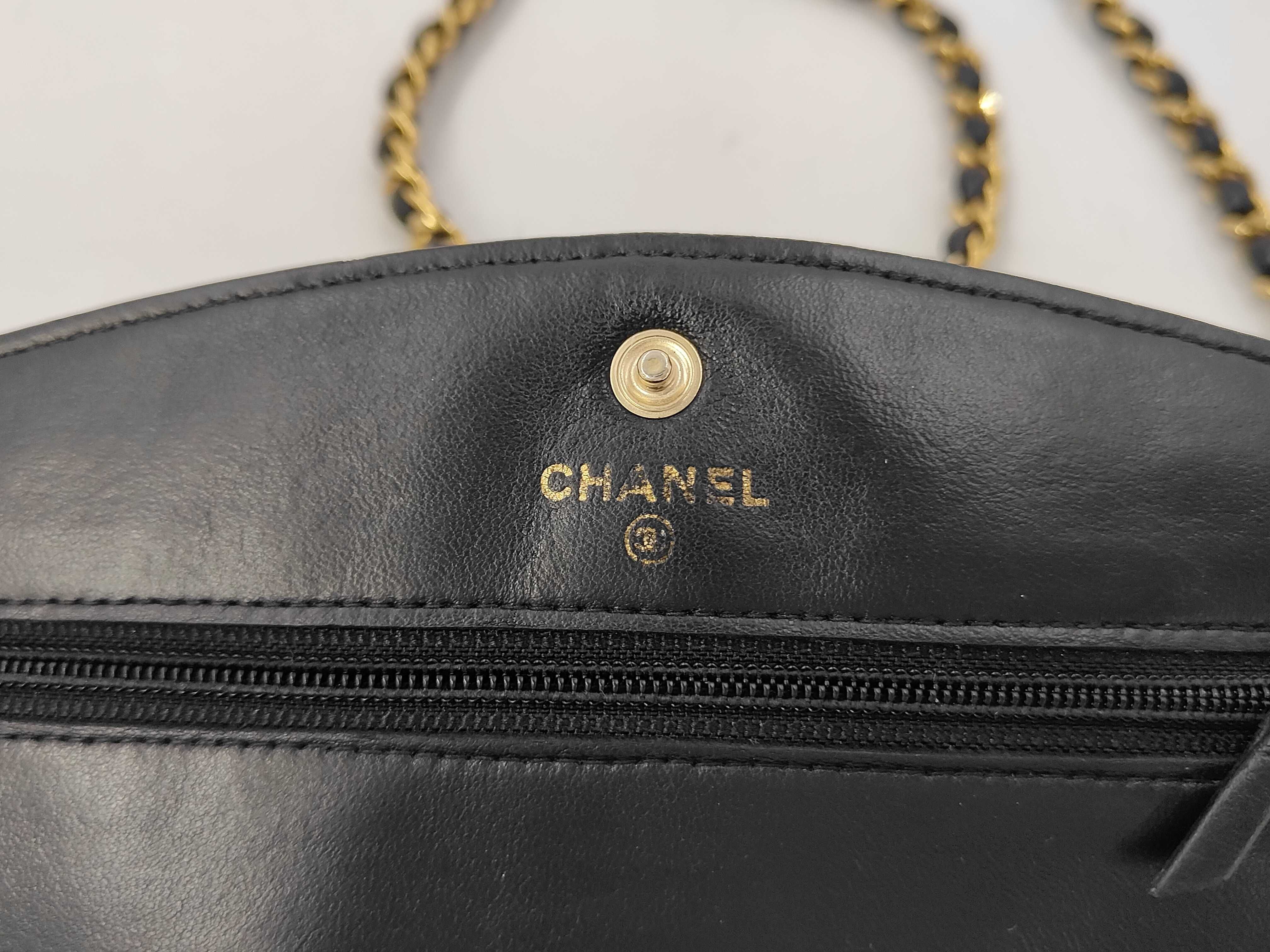 Caviar Skin Coco Mark Chain Wallet Shoulder Bag Black Serial Shoulder Bag — view 11