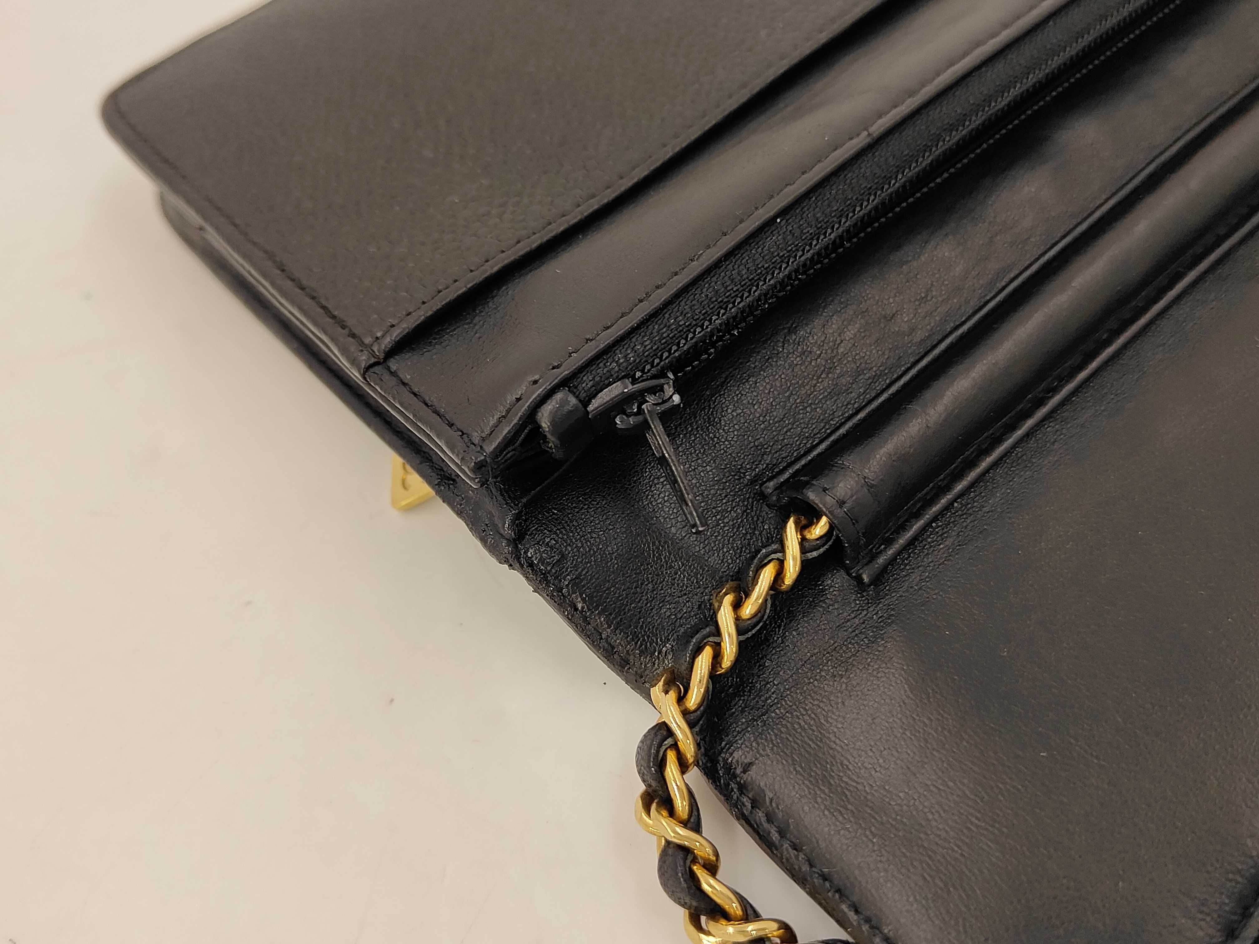 Caviar Skin Coco Mark Chain Wallet Shoulder Bag Black Serial Shoulder Bag — view 7