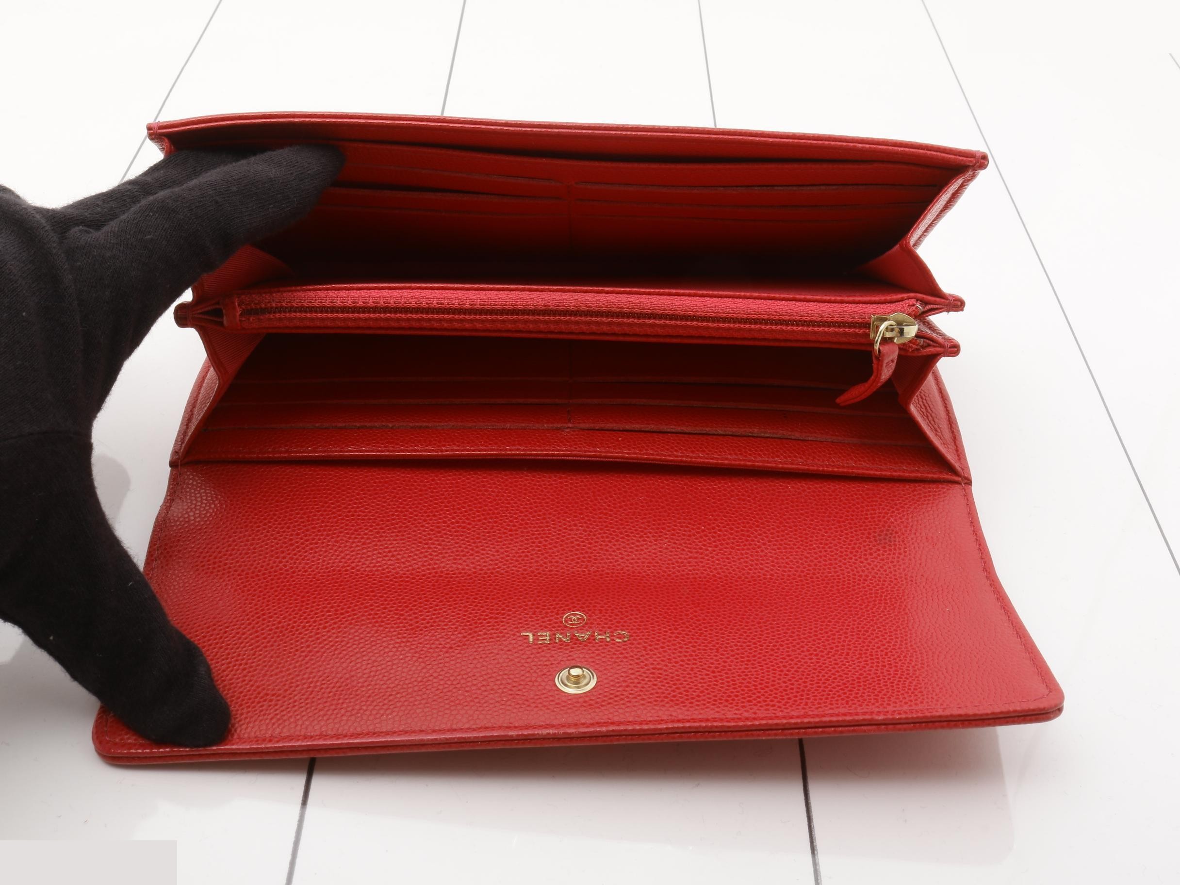 Caviar leather (bag) and wallet, gold hardware — view 4