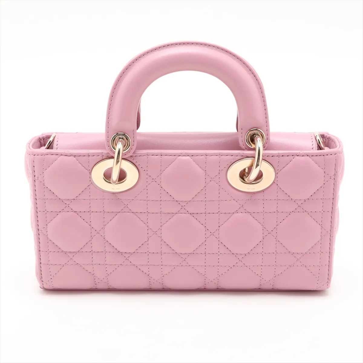 Cannage Lady D-Joy Leather 2-Way Handbag, Pink, Star Mark — view 2
