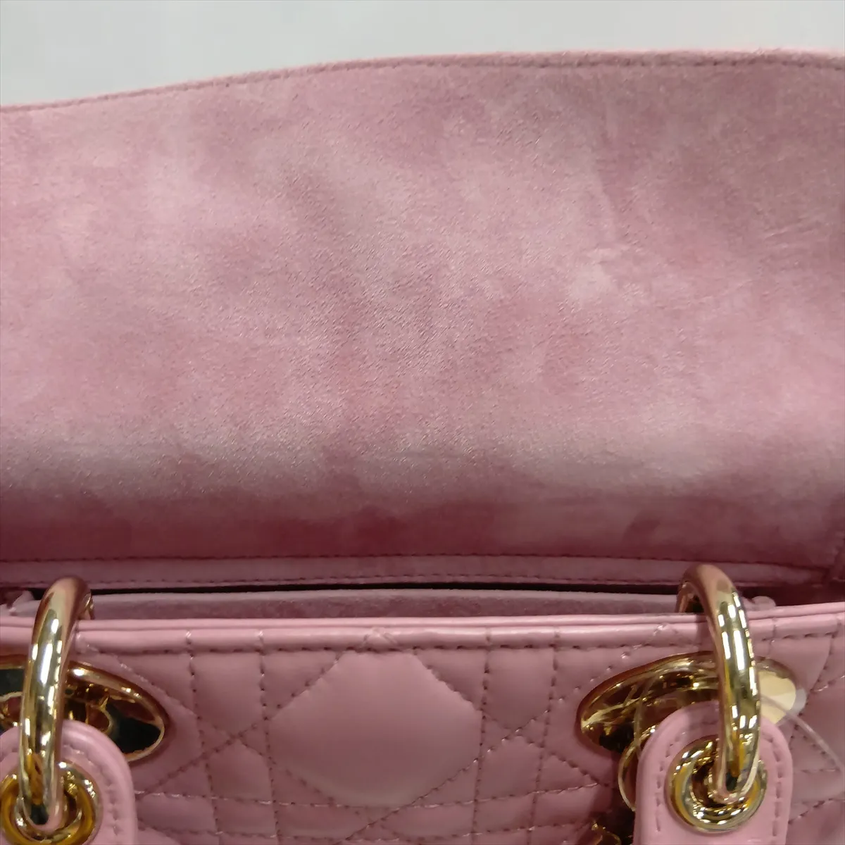 Cannage Lady D-Joy Leather 2-Way Handbag, Pink, Star Mark — view 13