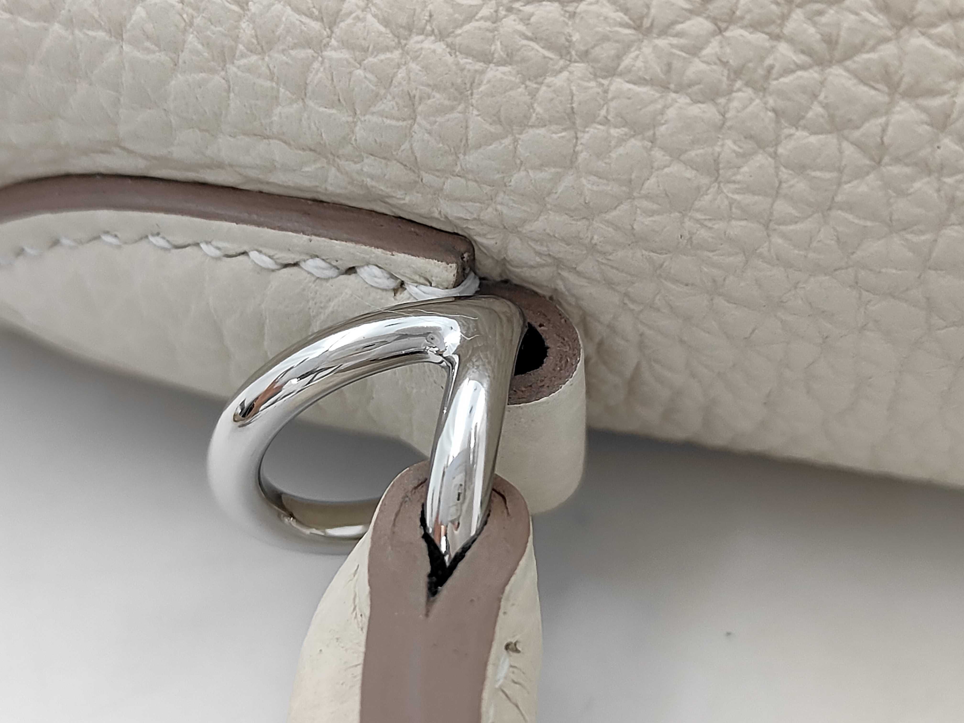 Kelly 25 Togo Leather Handbag with Silver Hardware (G Stamp) — view 6