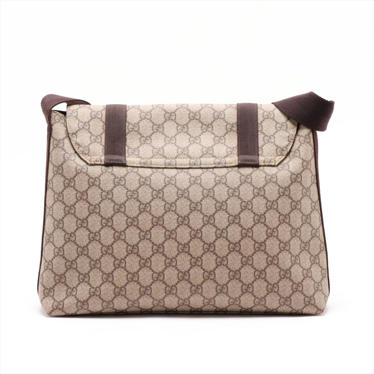 GG Supreme PVC x Leather Shoulder Bag, Beige x Brown, 122373 — view 2