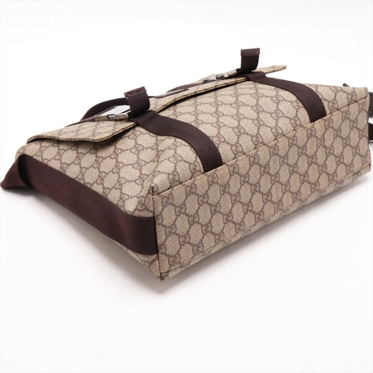 GG Supreme PVC x Leather Shoulder Bag, Beige x Brown, 122373 — view 4
