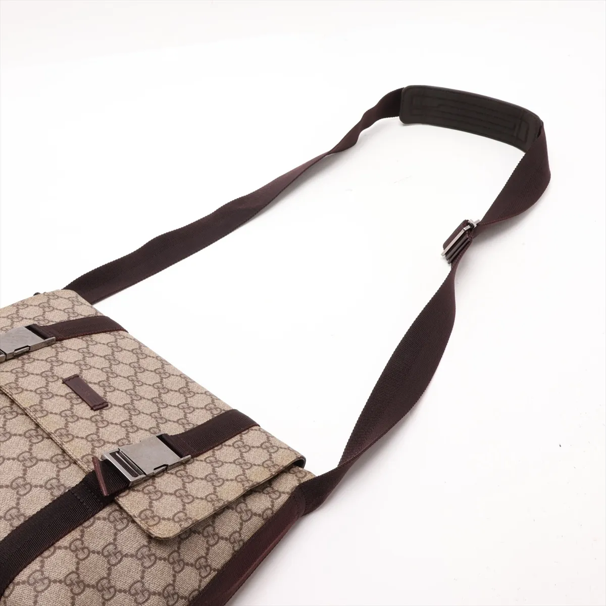 GG Supreme PVC x Leather Shoulder Bag, Beige x Brown, 122373 — view 5
