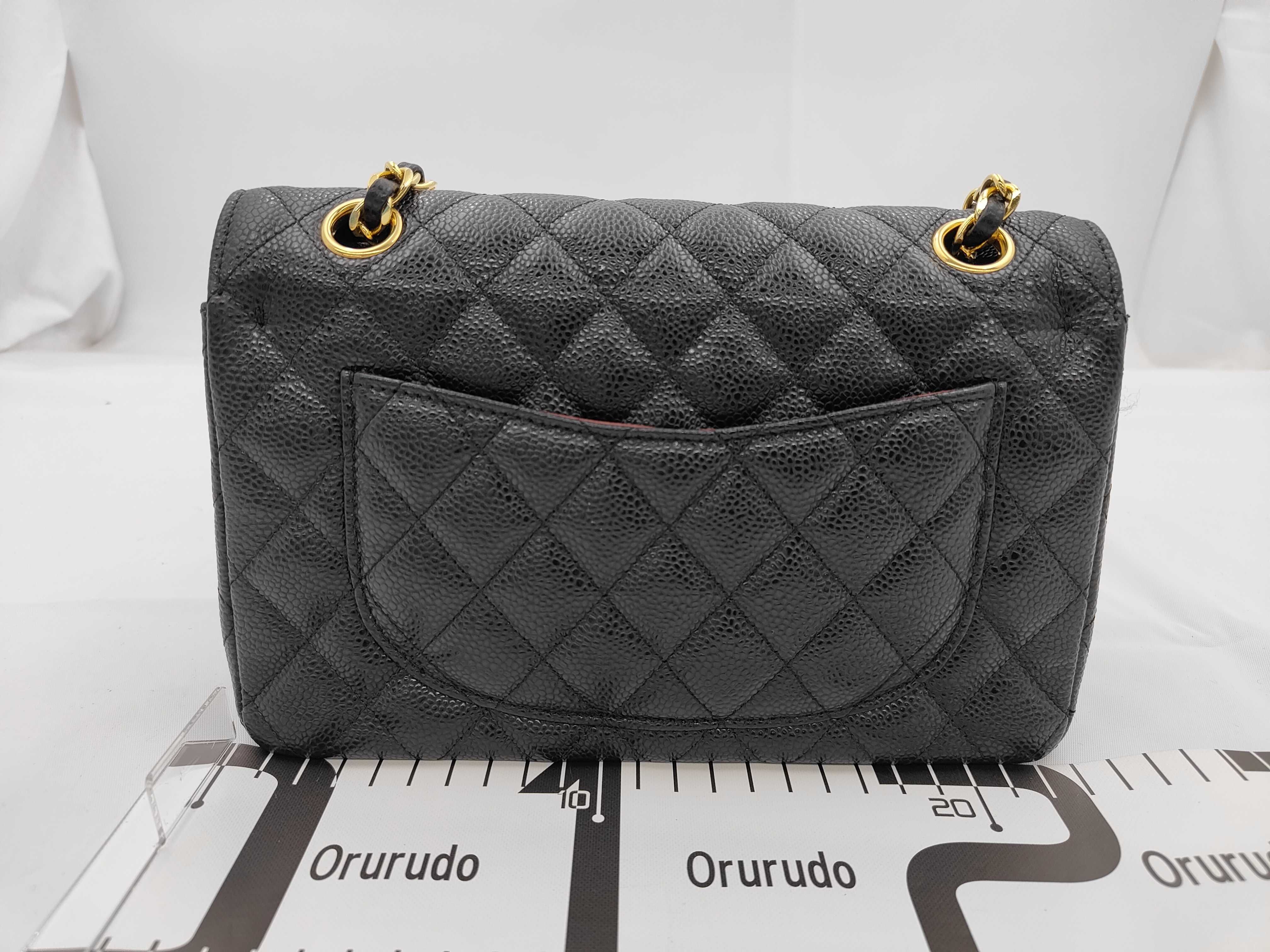 Matelassé 23 Double Flap Caviar Black Chain Shoulder Bag — view 2