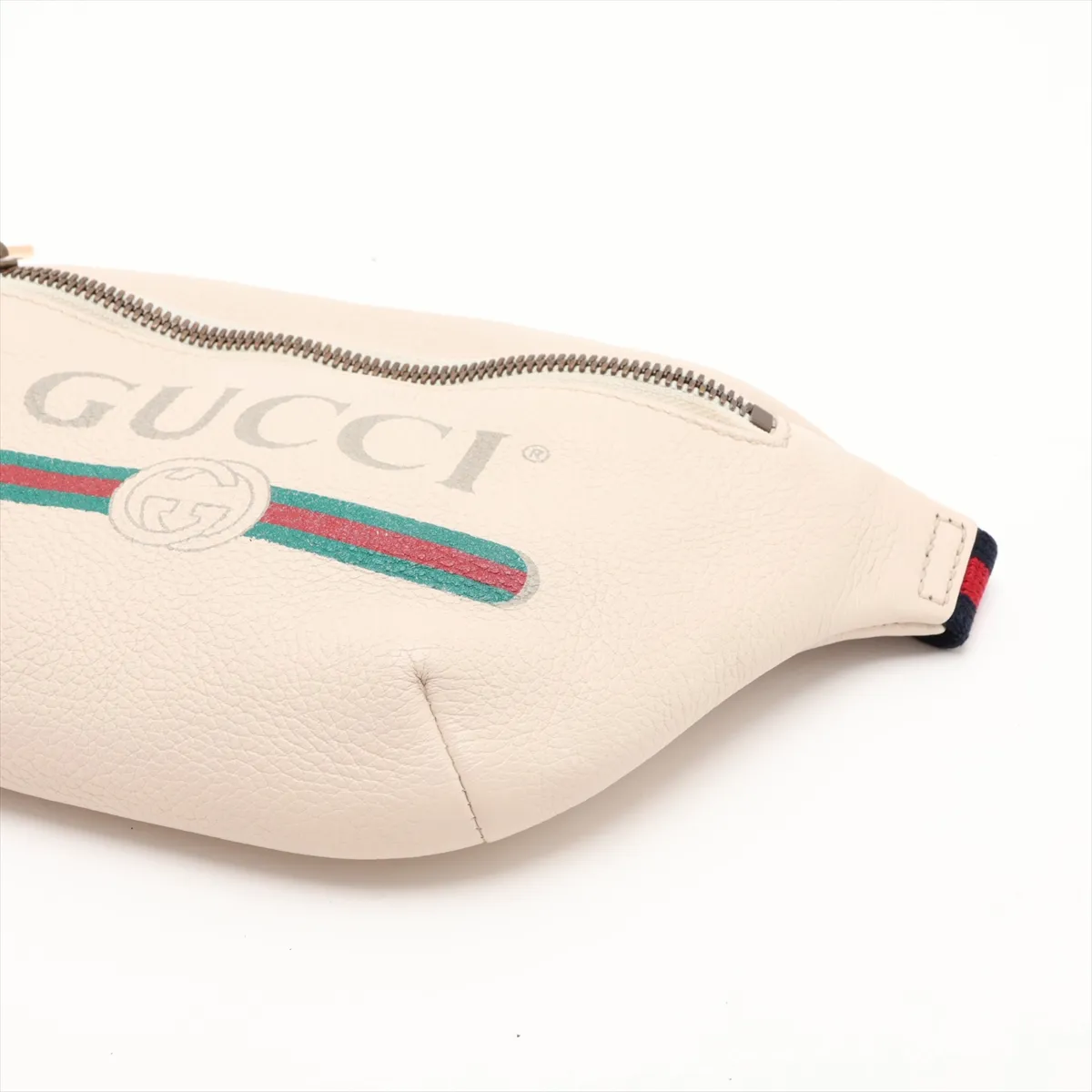 logo print 527792 leather body bag, white — view 3