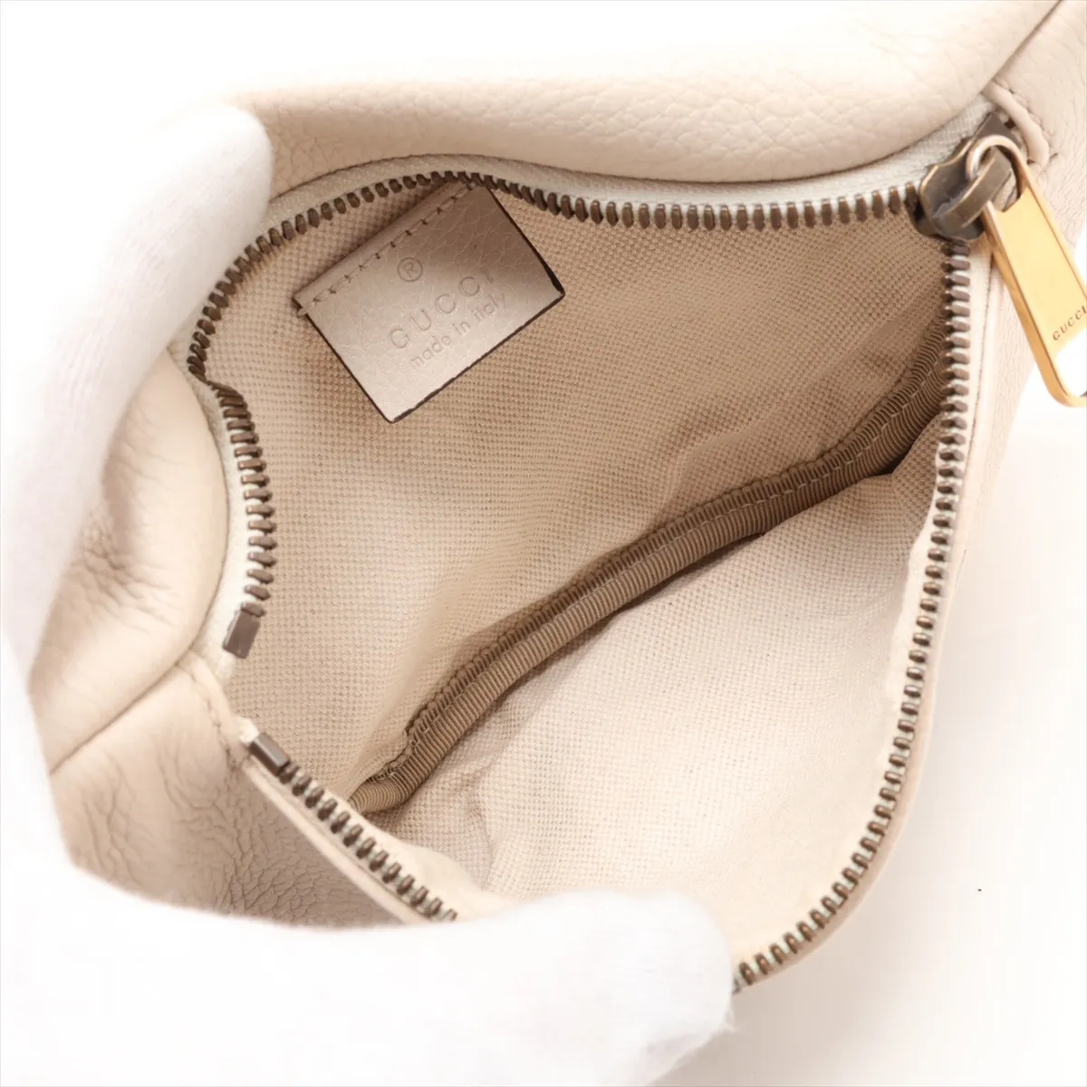logo print 527792 leather body bag, white — view 6