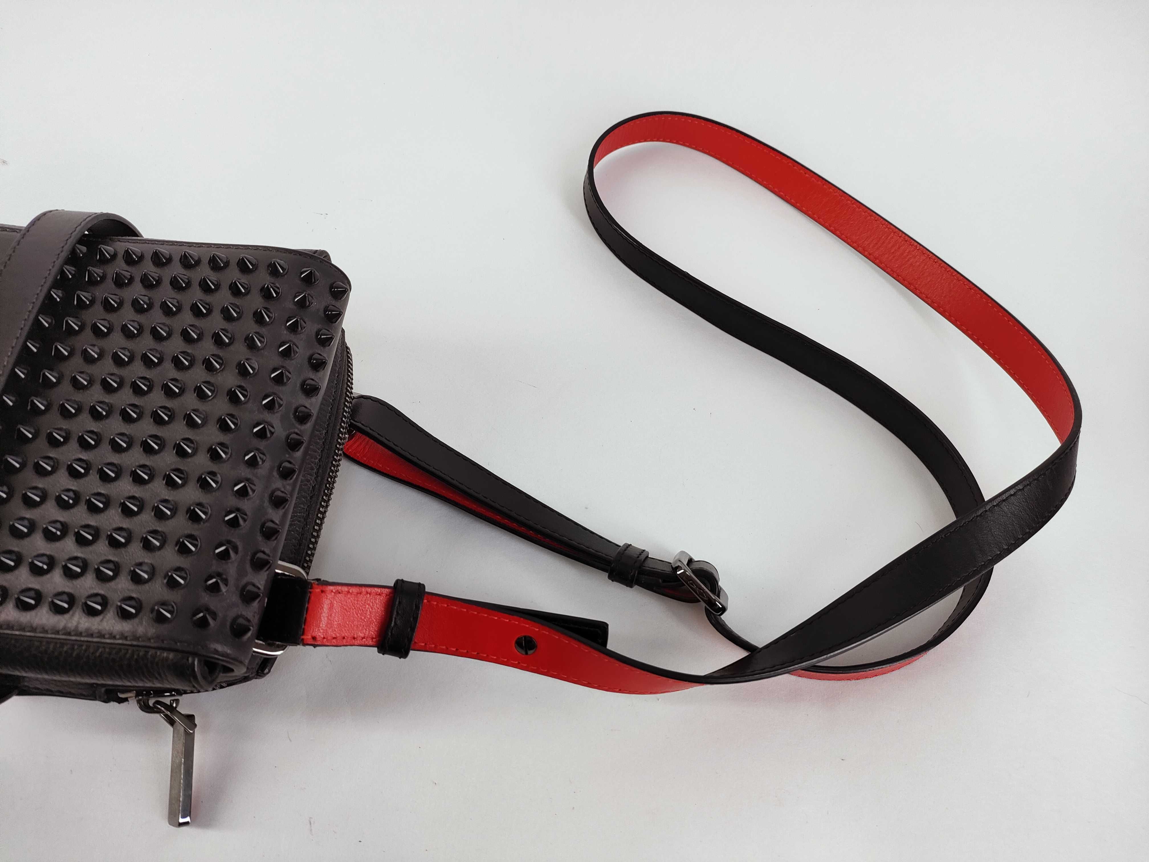 Rockstud Beneche Reporter Leather x Stud Shoulder Bag, Black — view 3