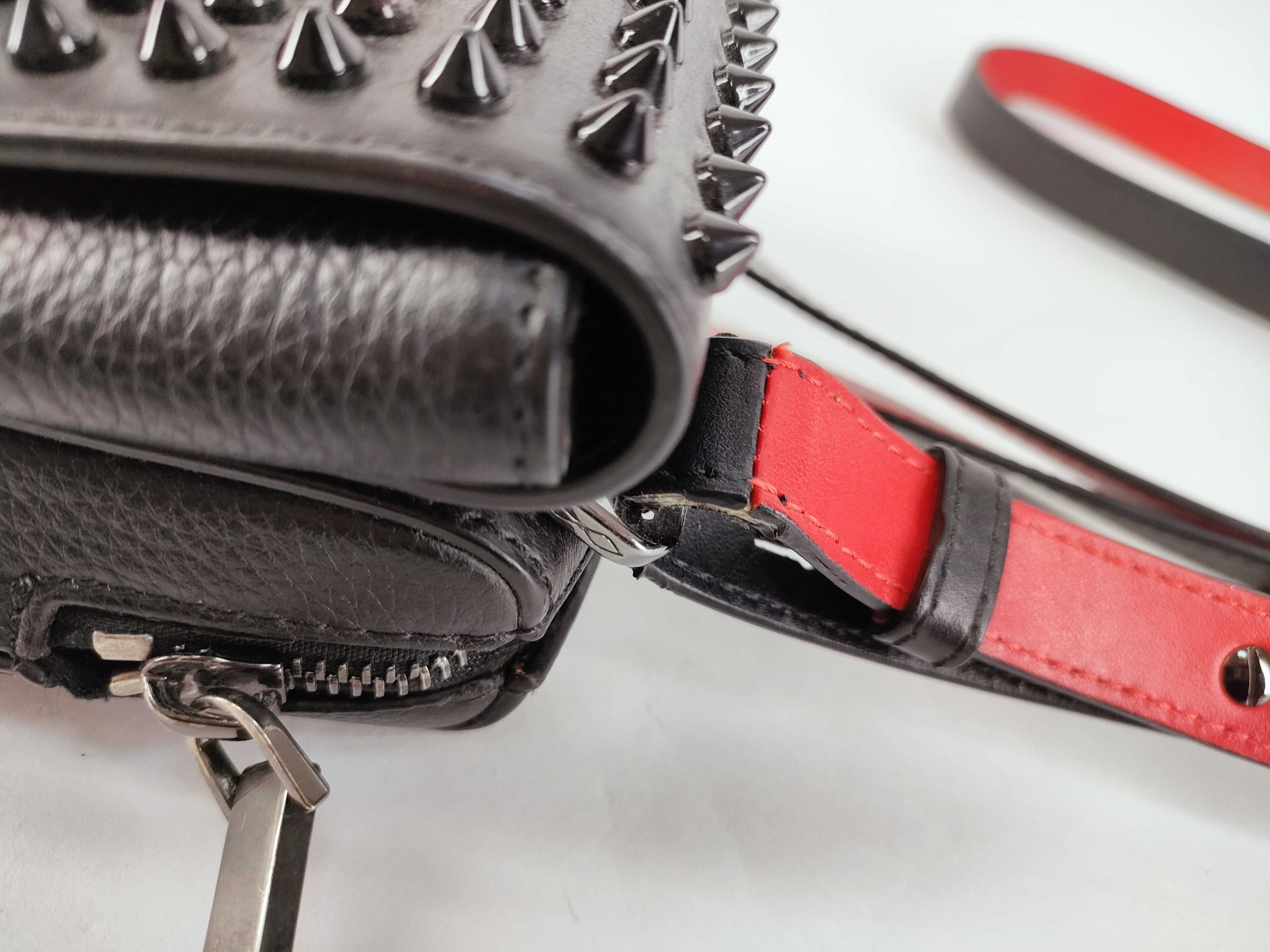 Rockstud Beneche Reporter Leather x Stud Shoulder Bag, Black — view 5